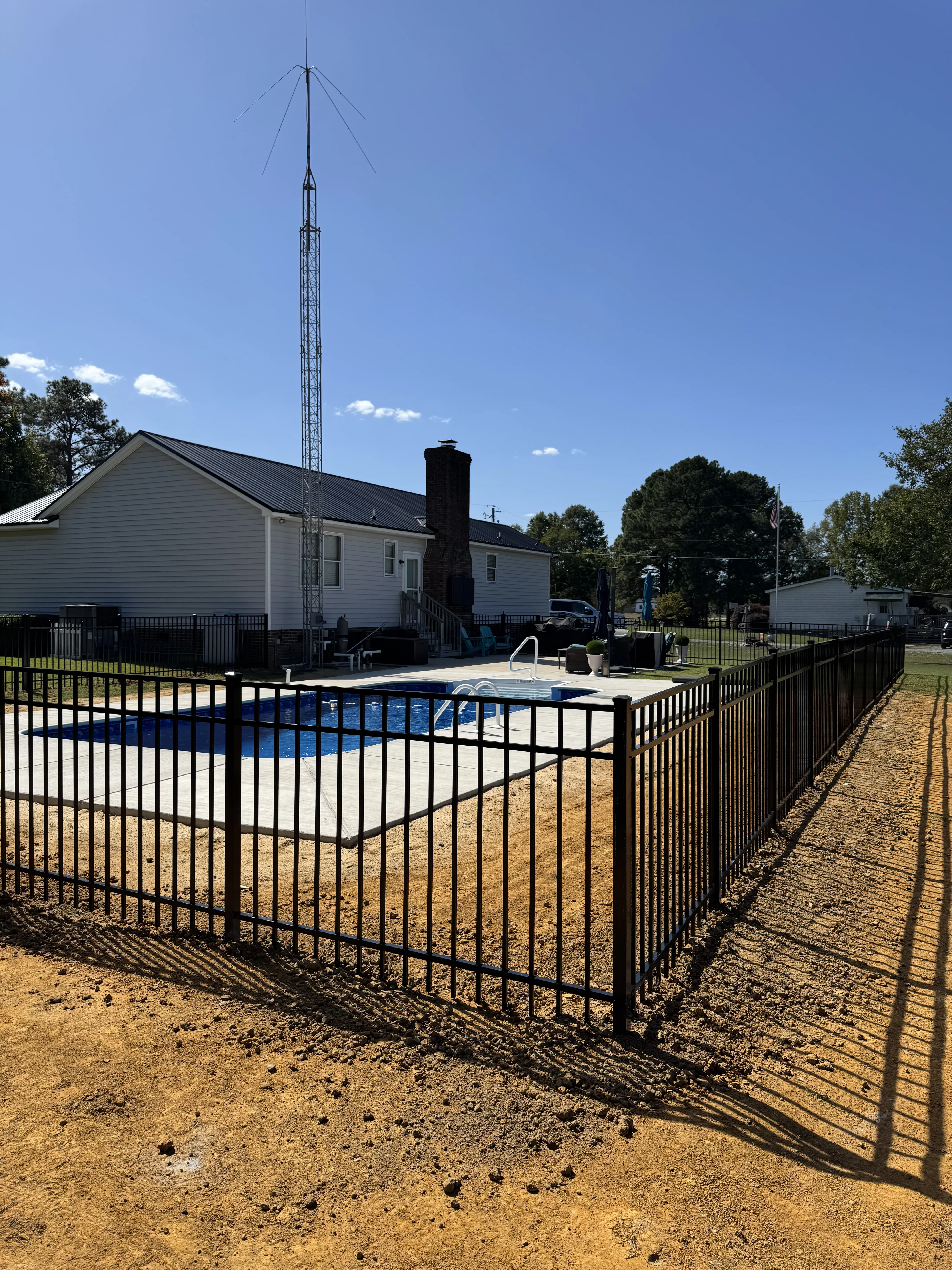 Aluminum fence installation