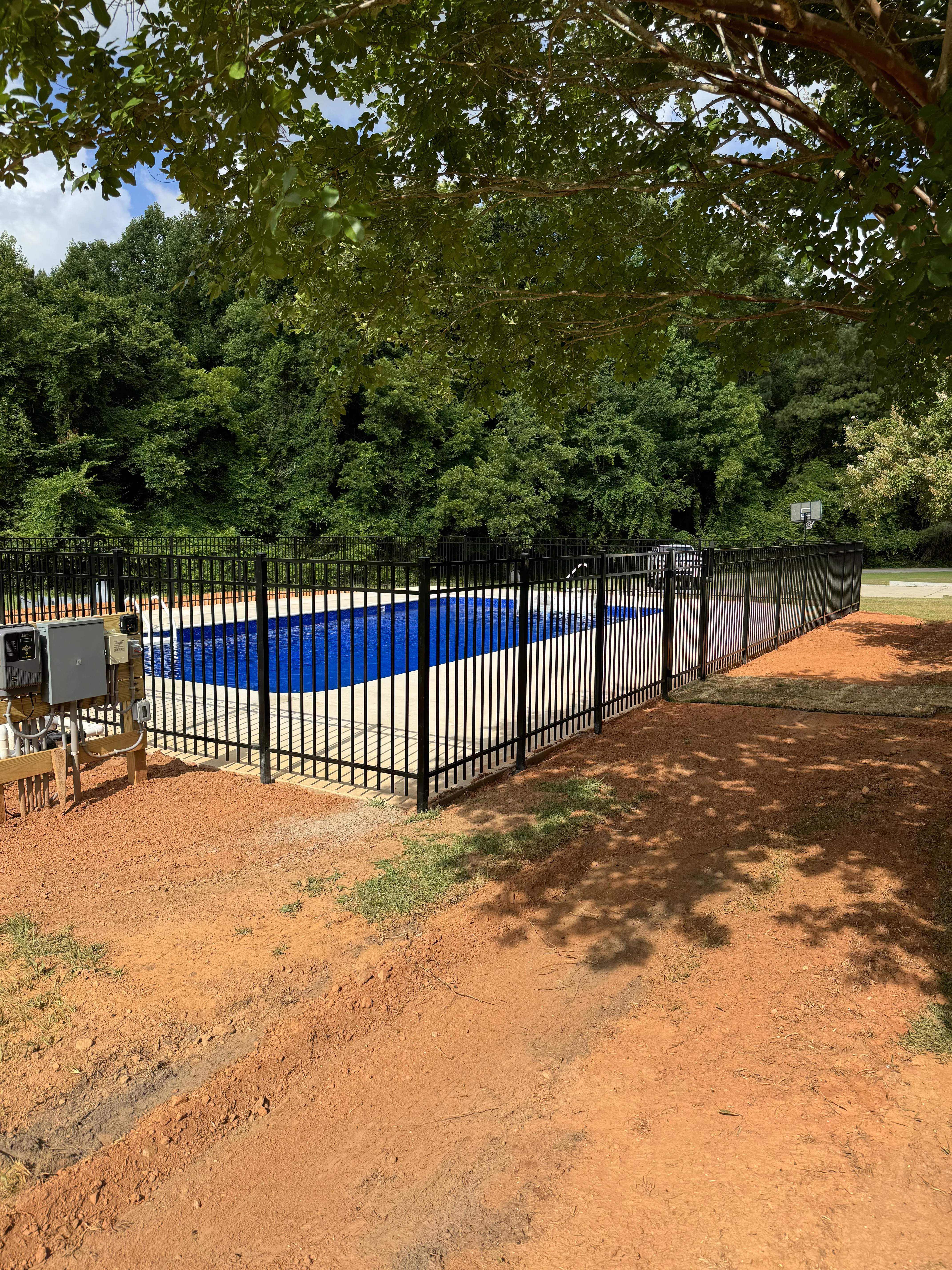 Aluminum fence installation