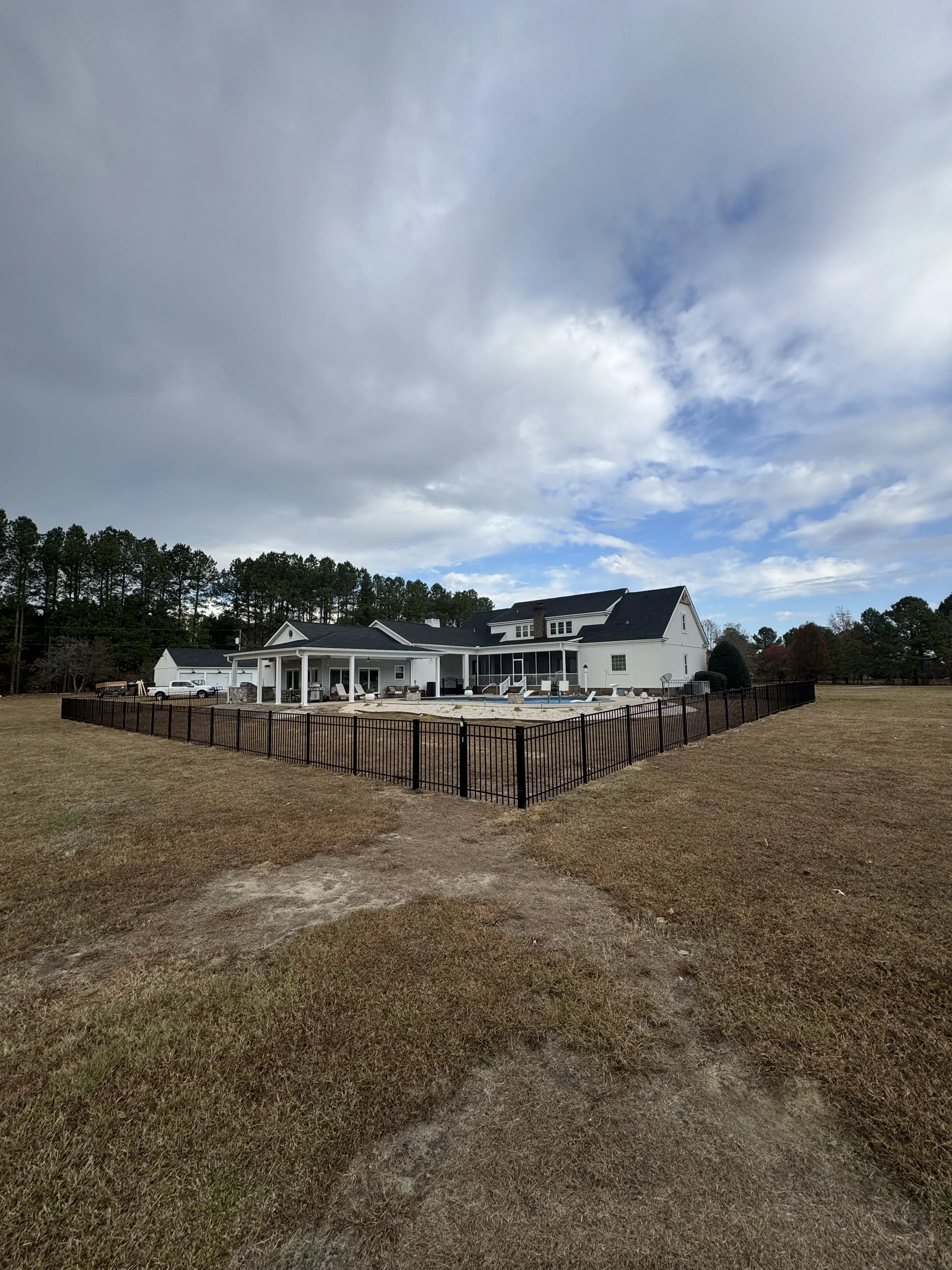 Aluminum fence installation