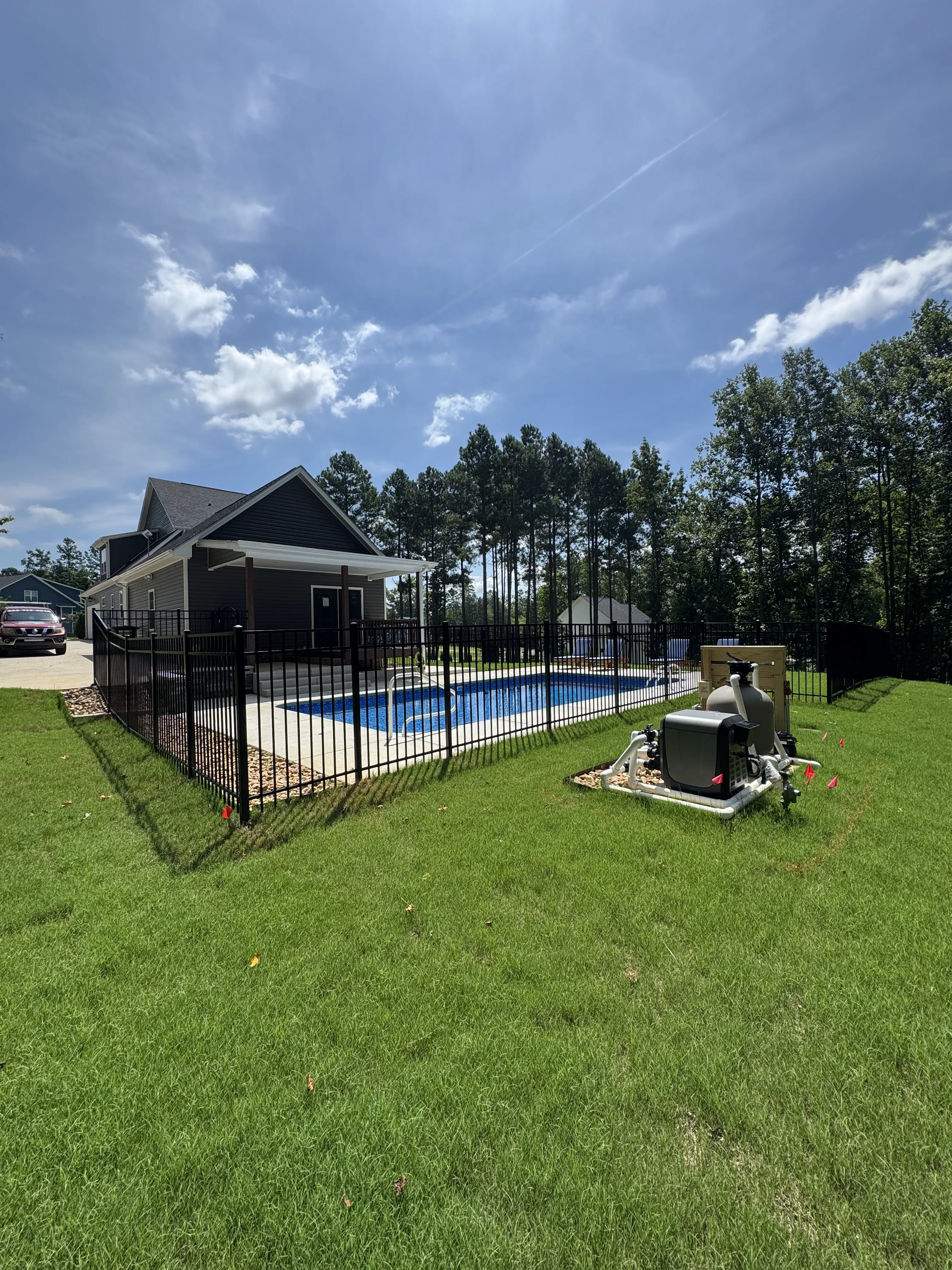 Aluminum fence installation