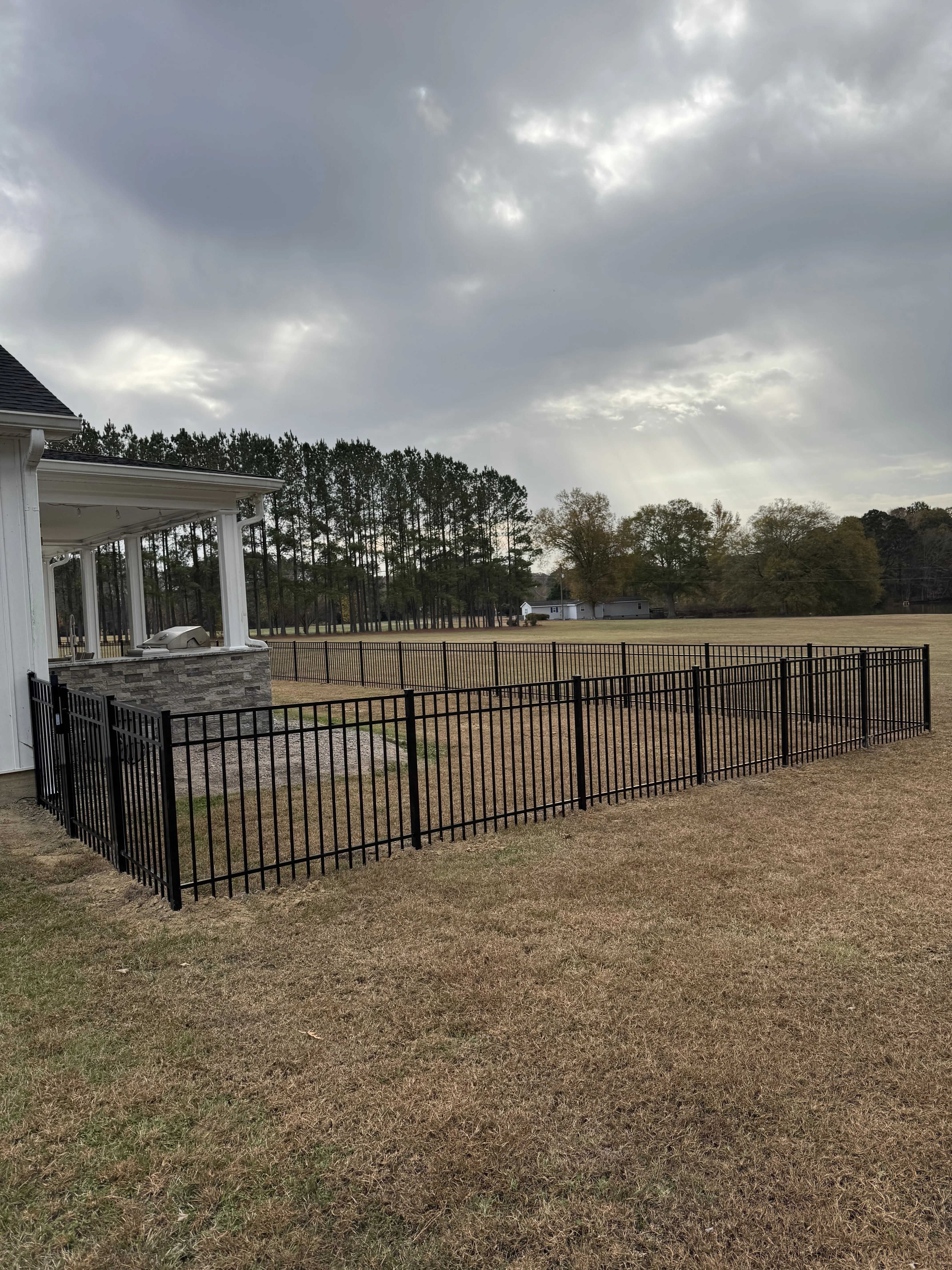 Aluminum fence installation