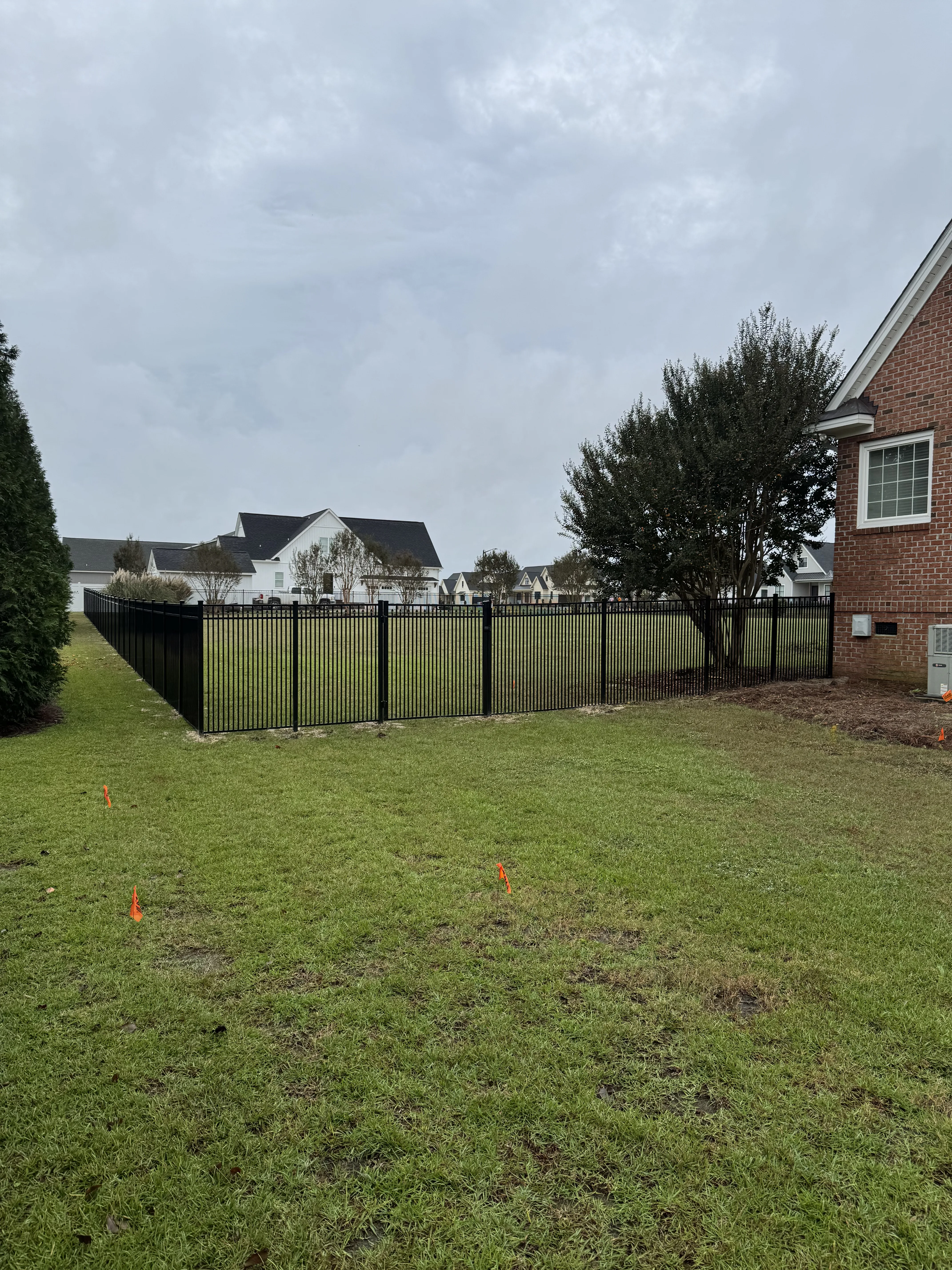 Aluminum fence installation