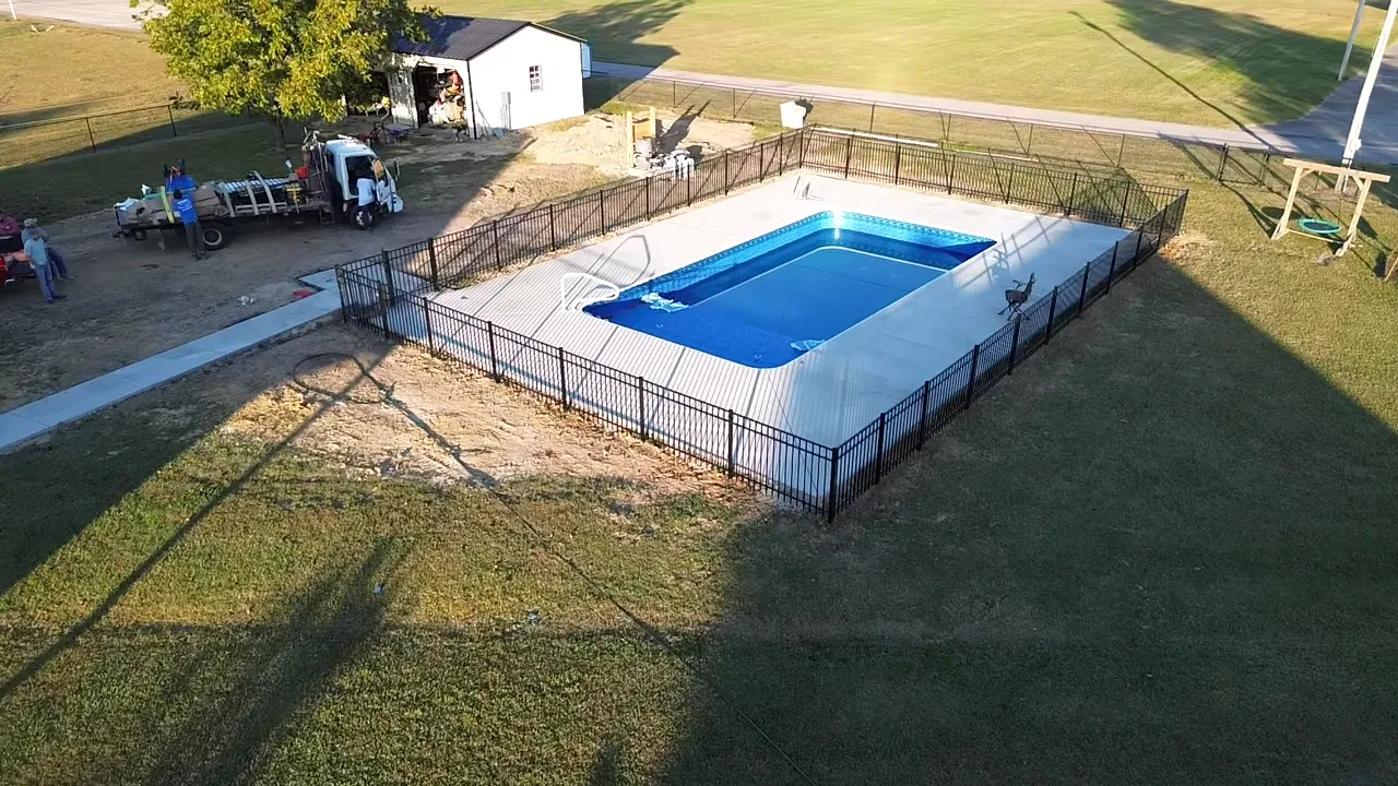 Custom fence installation aerial