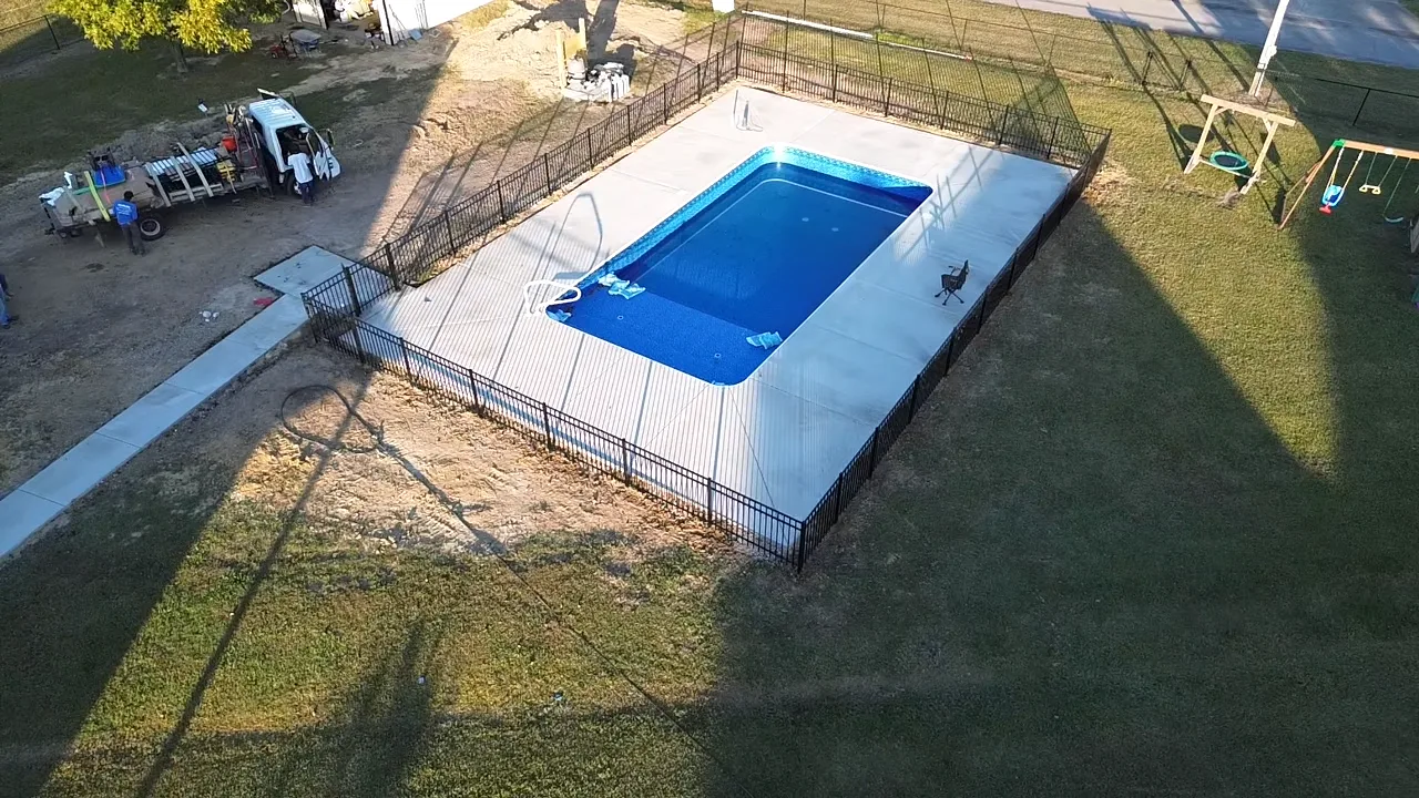 Custom fence aerial view