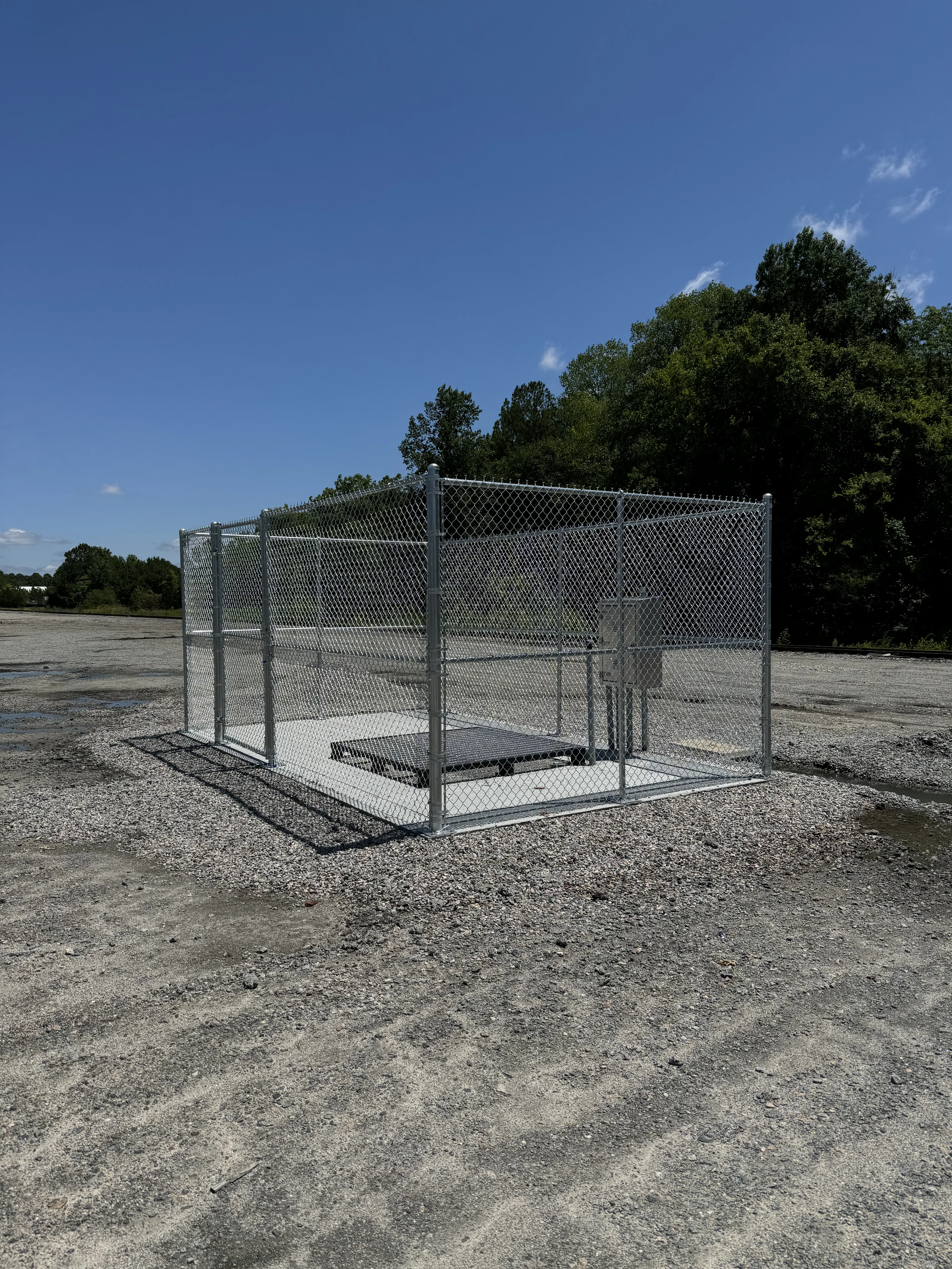 Chain link fence installation