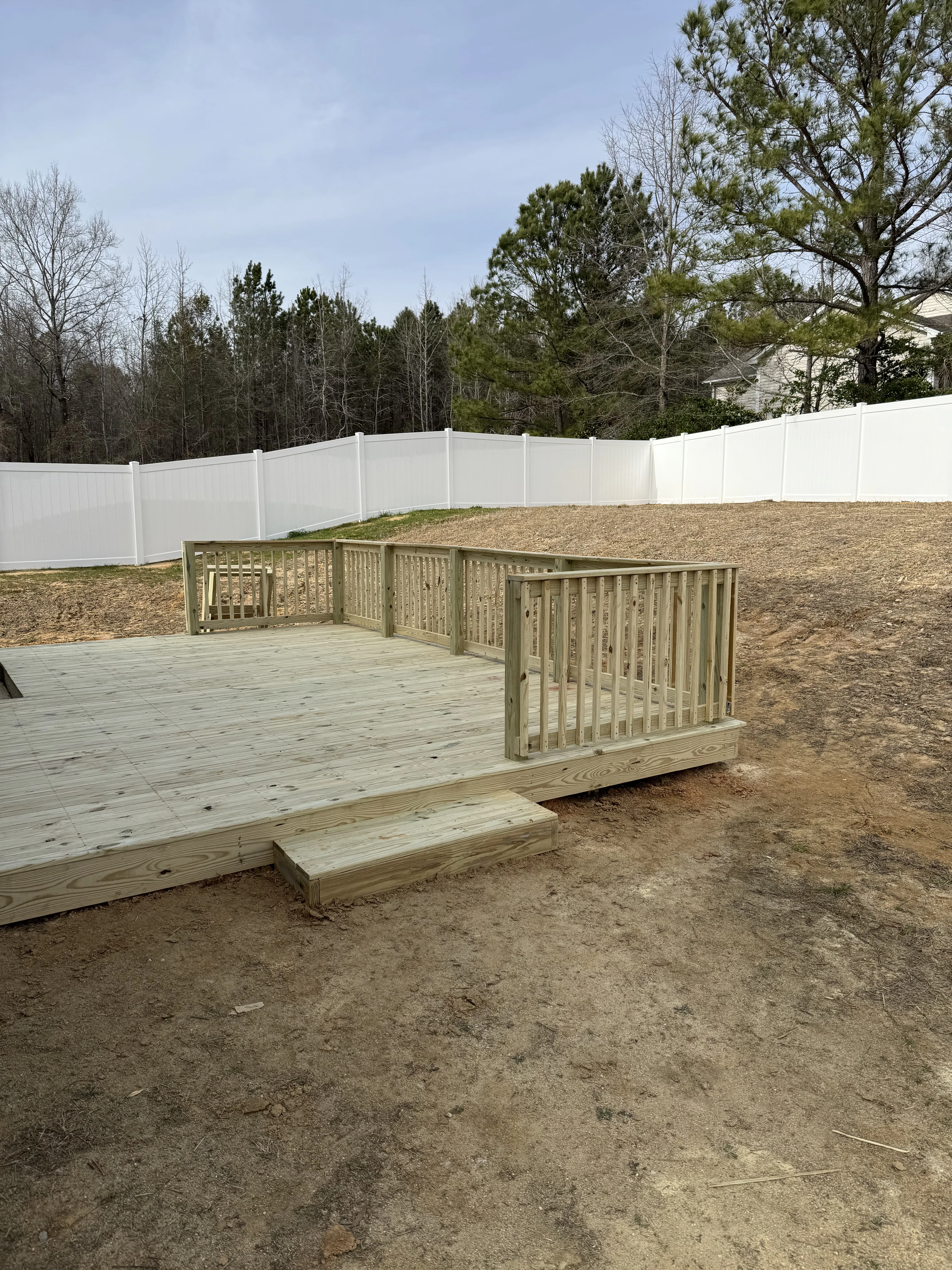 Deck installation by Carolina Quality Fencing