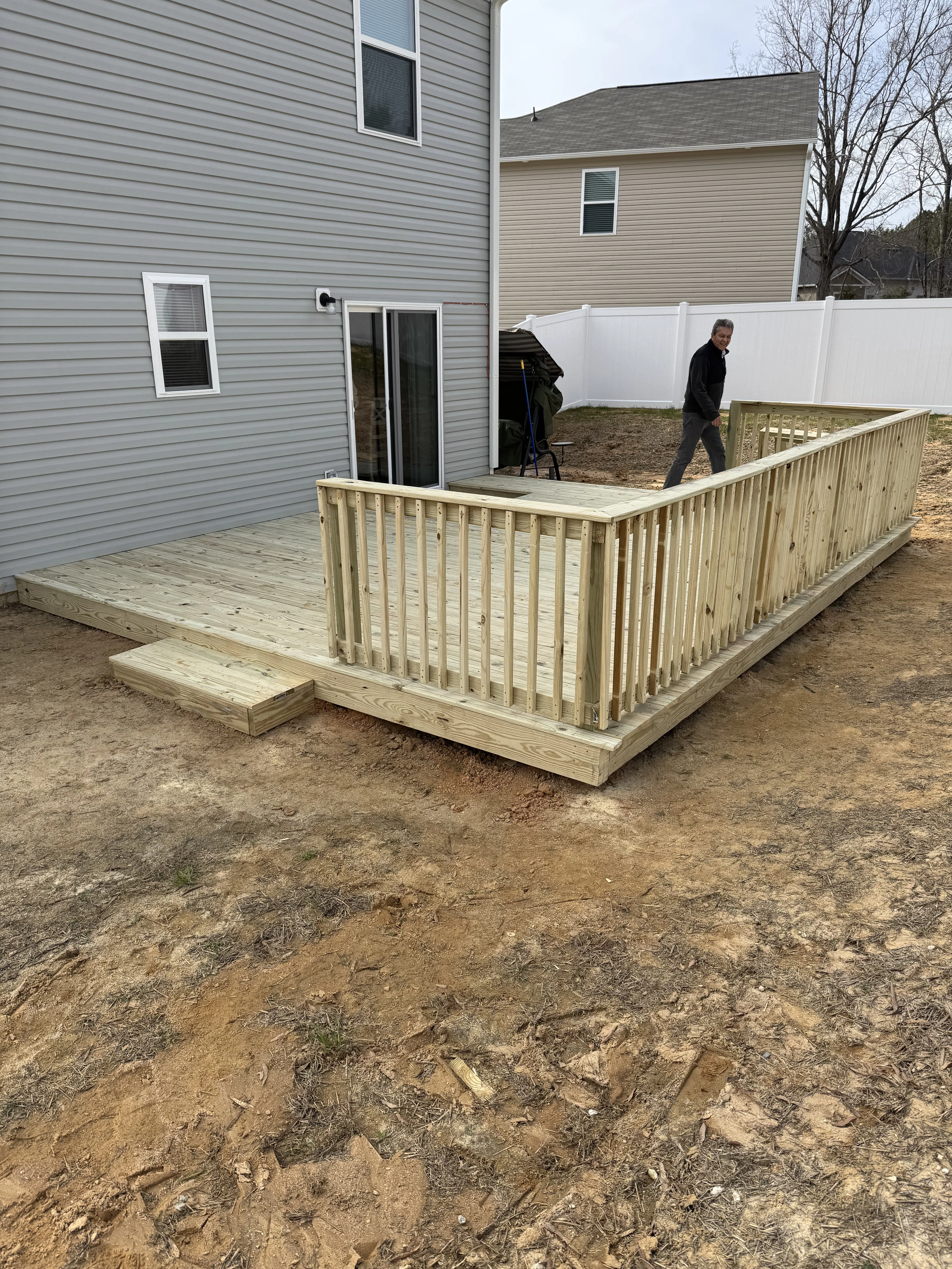 Deck installation by Carolina Quality Fencing