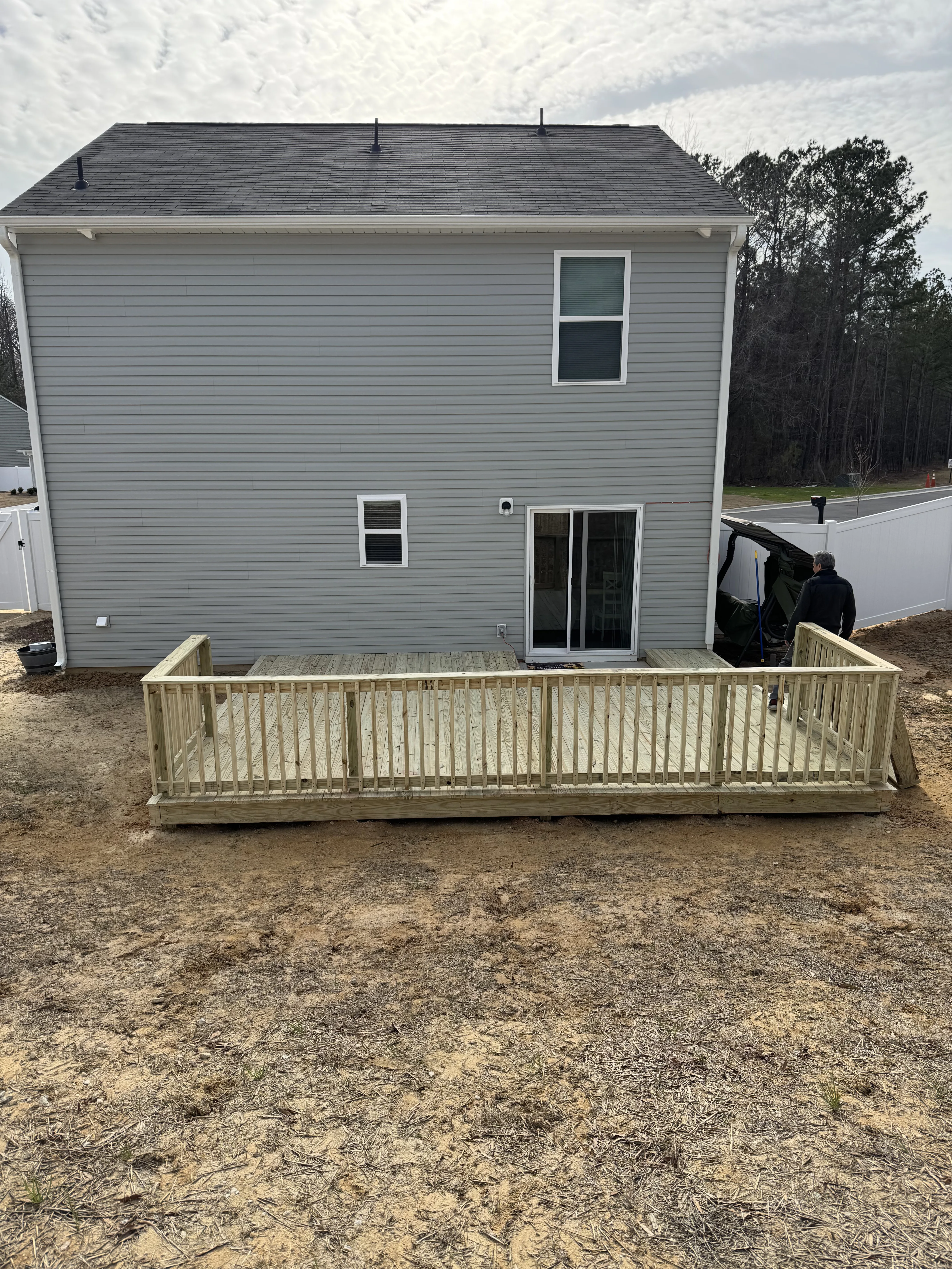 Deck installation by Carolina Quality Fencing