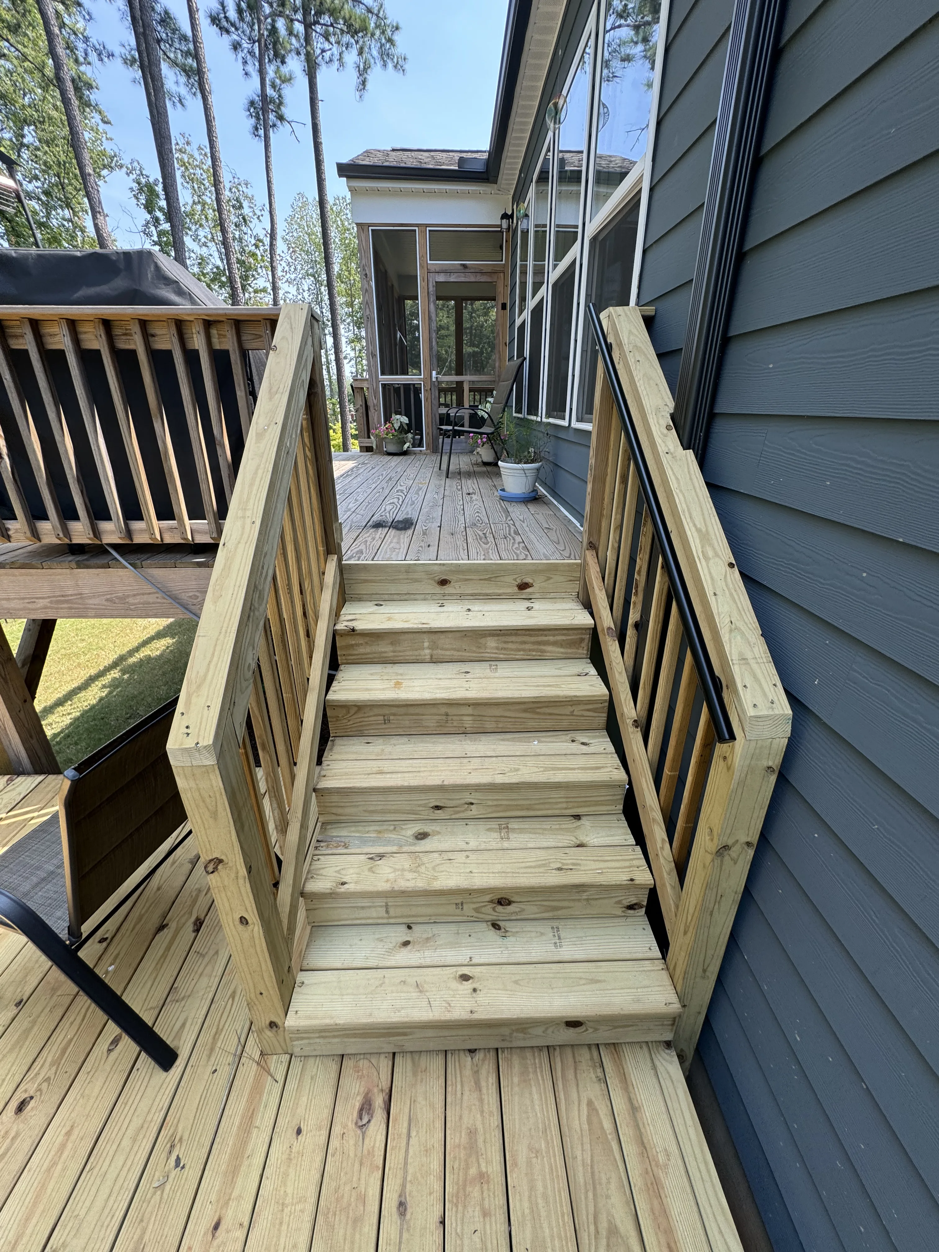 Deck installation by Carolina Quality Fencing