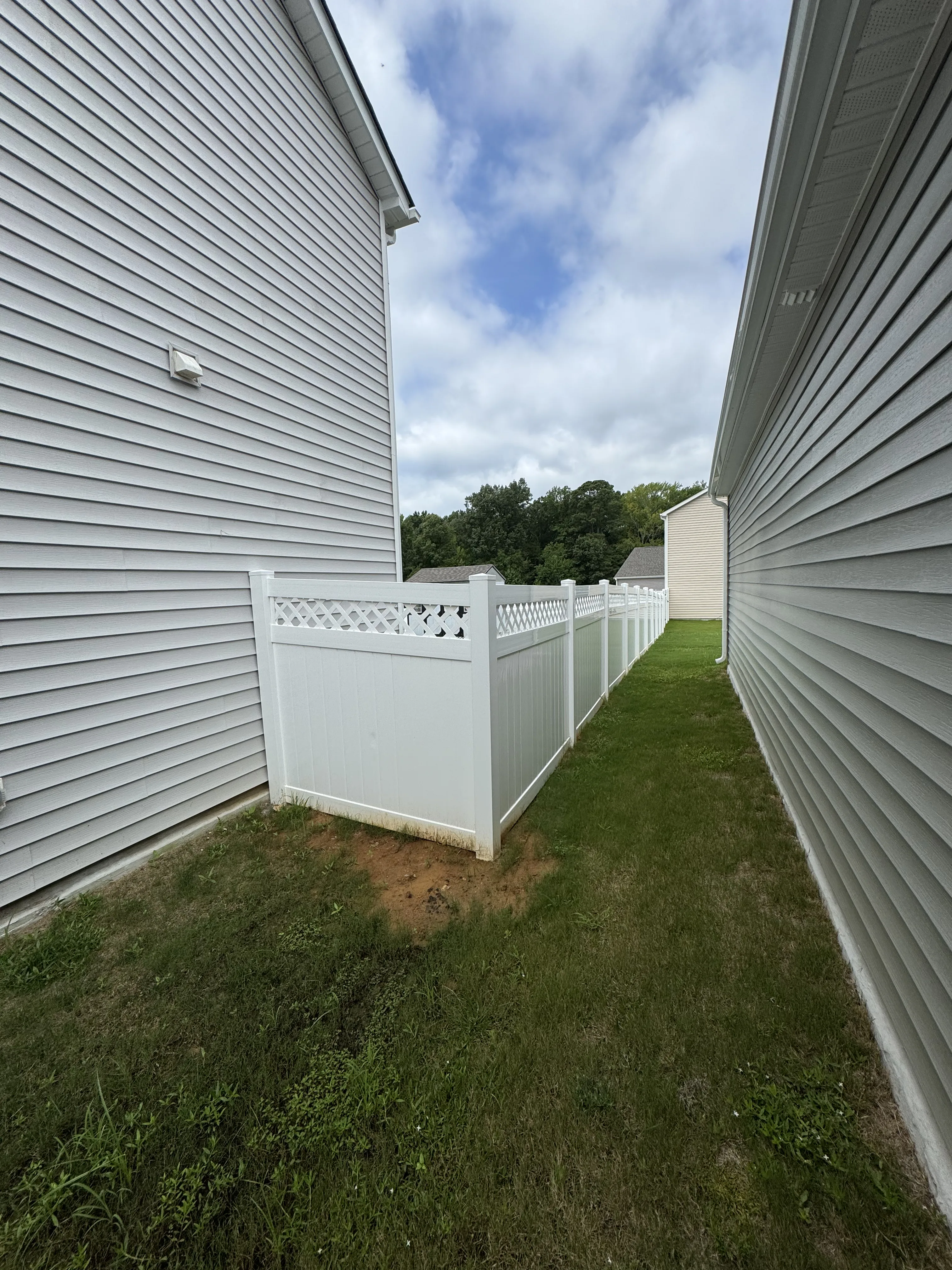 Vinyl fence installation