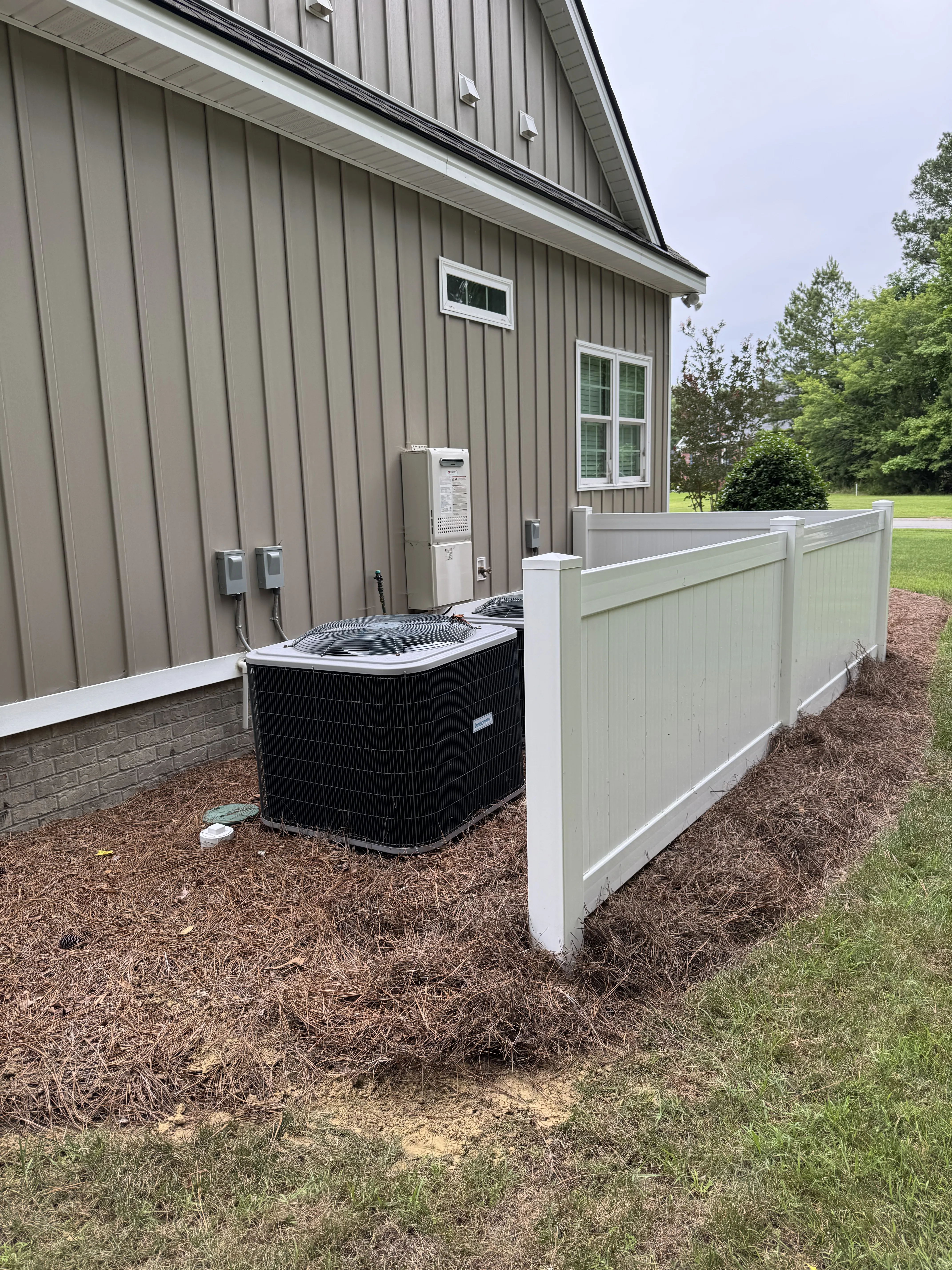 Vinyl fence installation