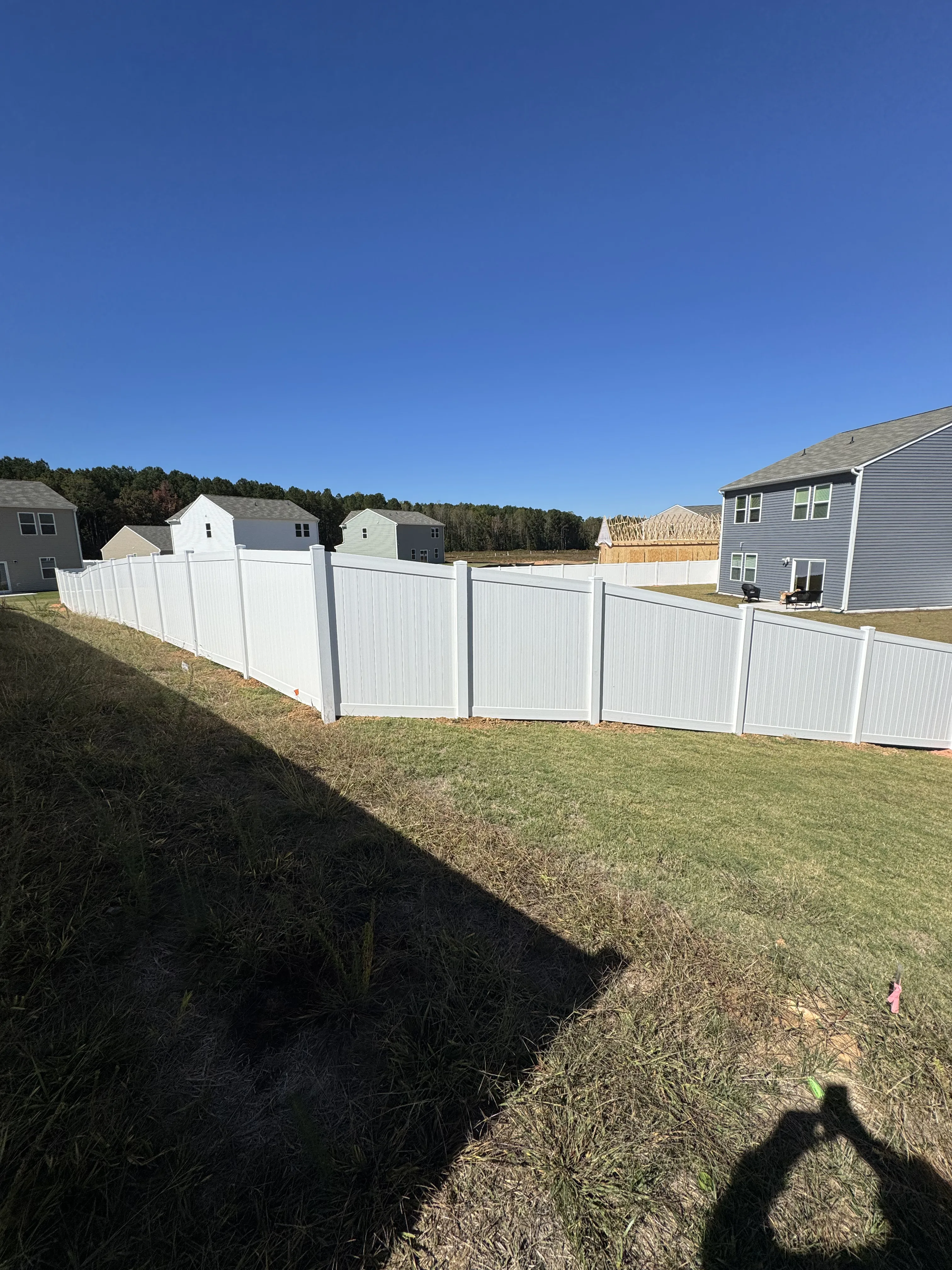 Vinyl fence installation