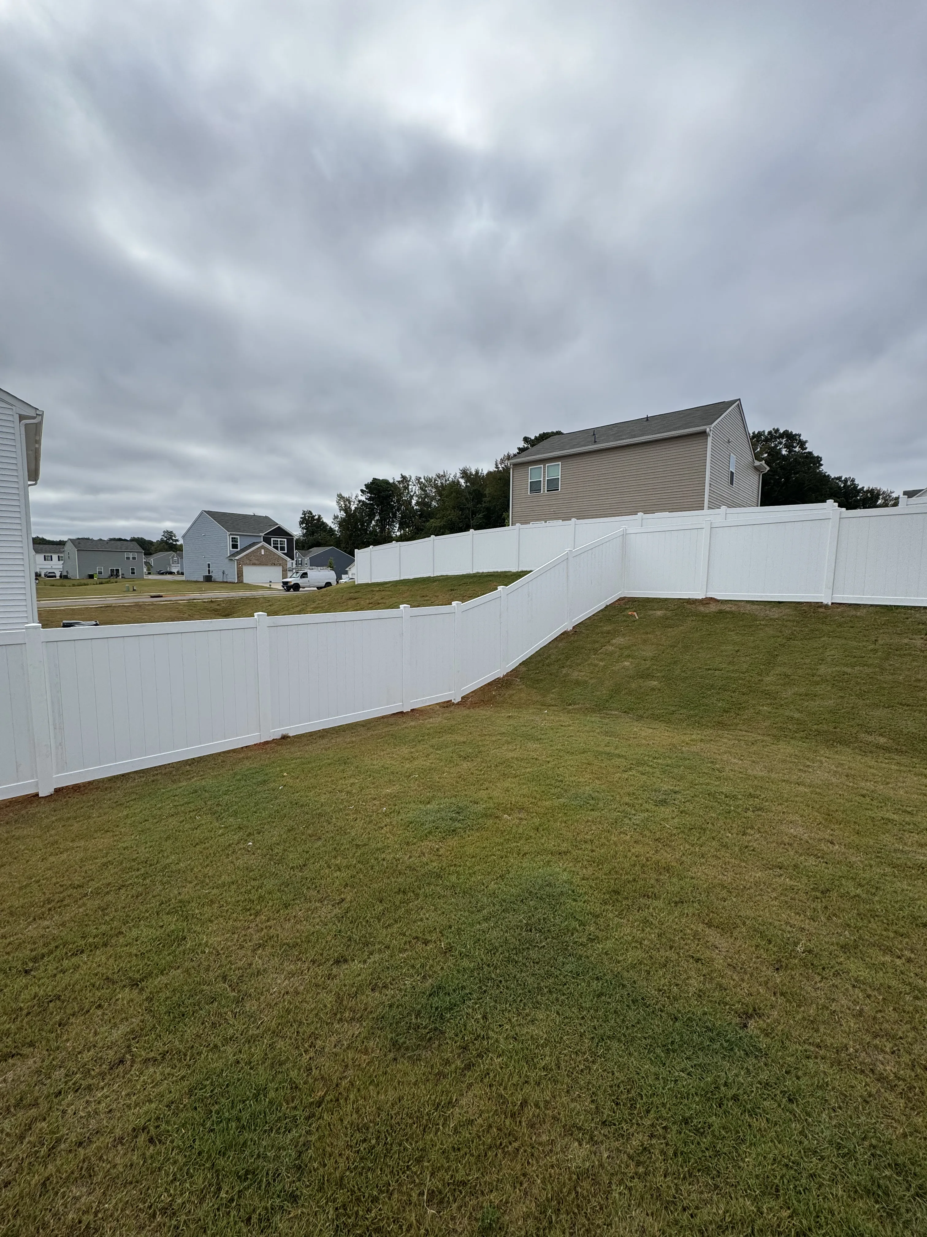 Vinyl fence installation