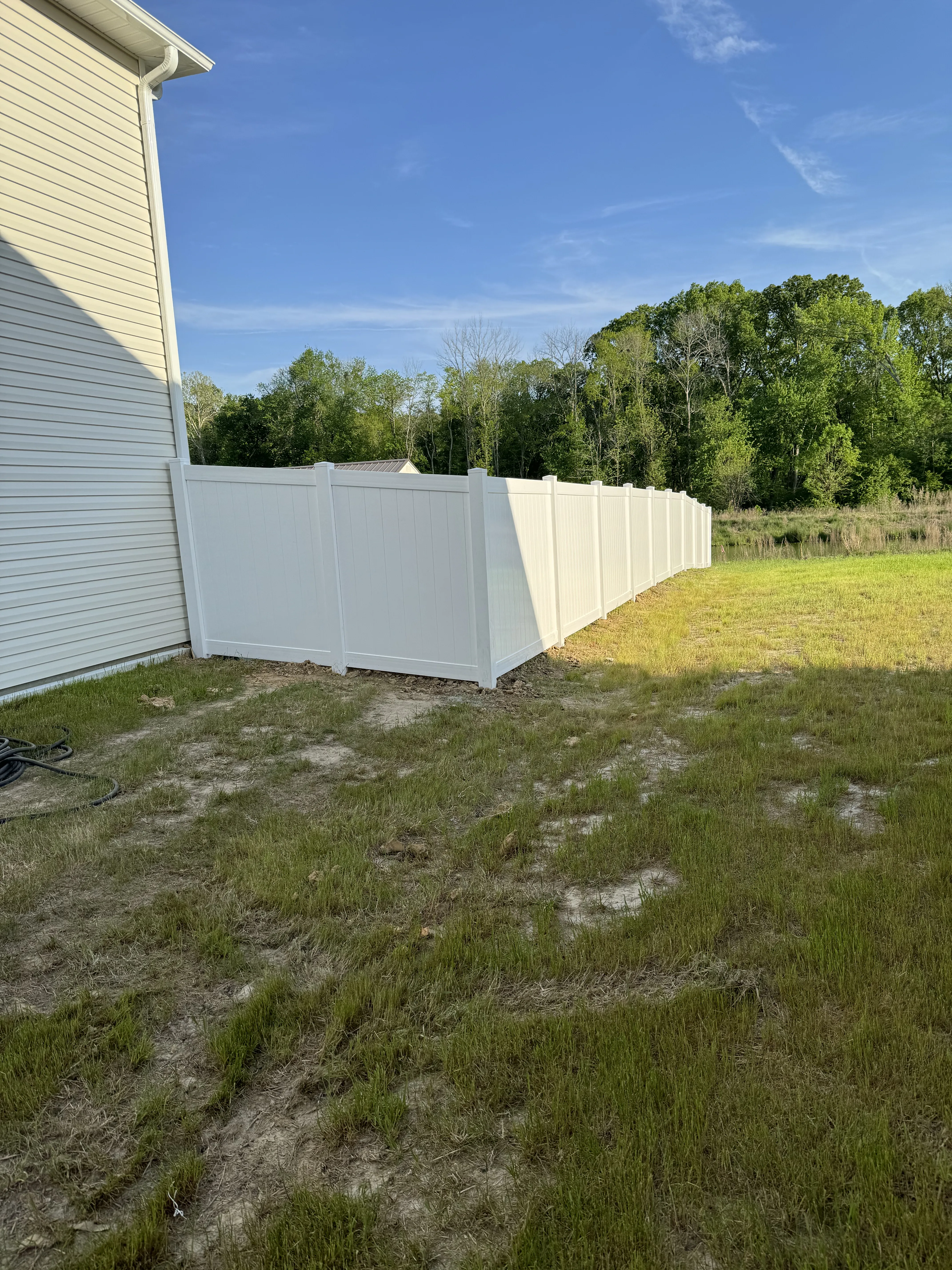 Vinyl fence installation