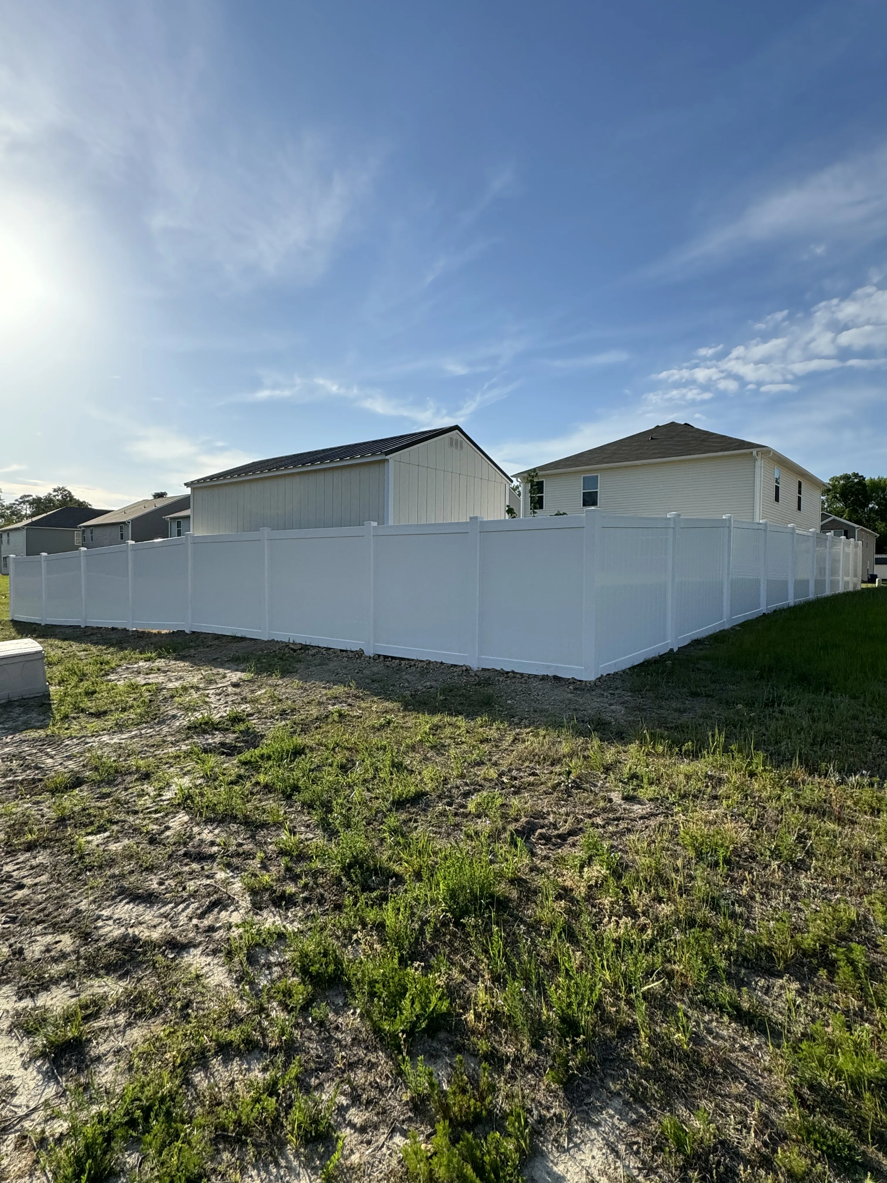 Vinyl fence installation