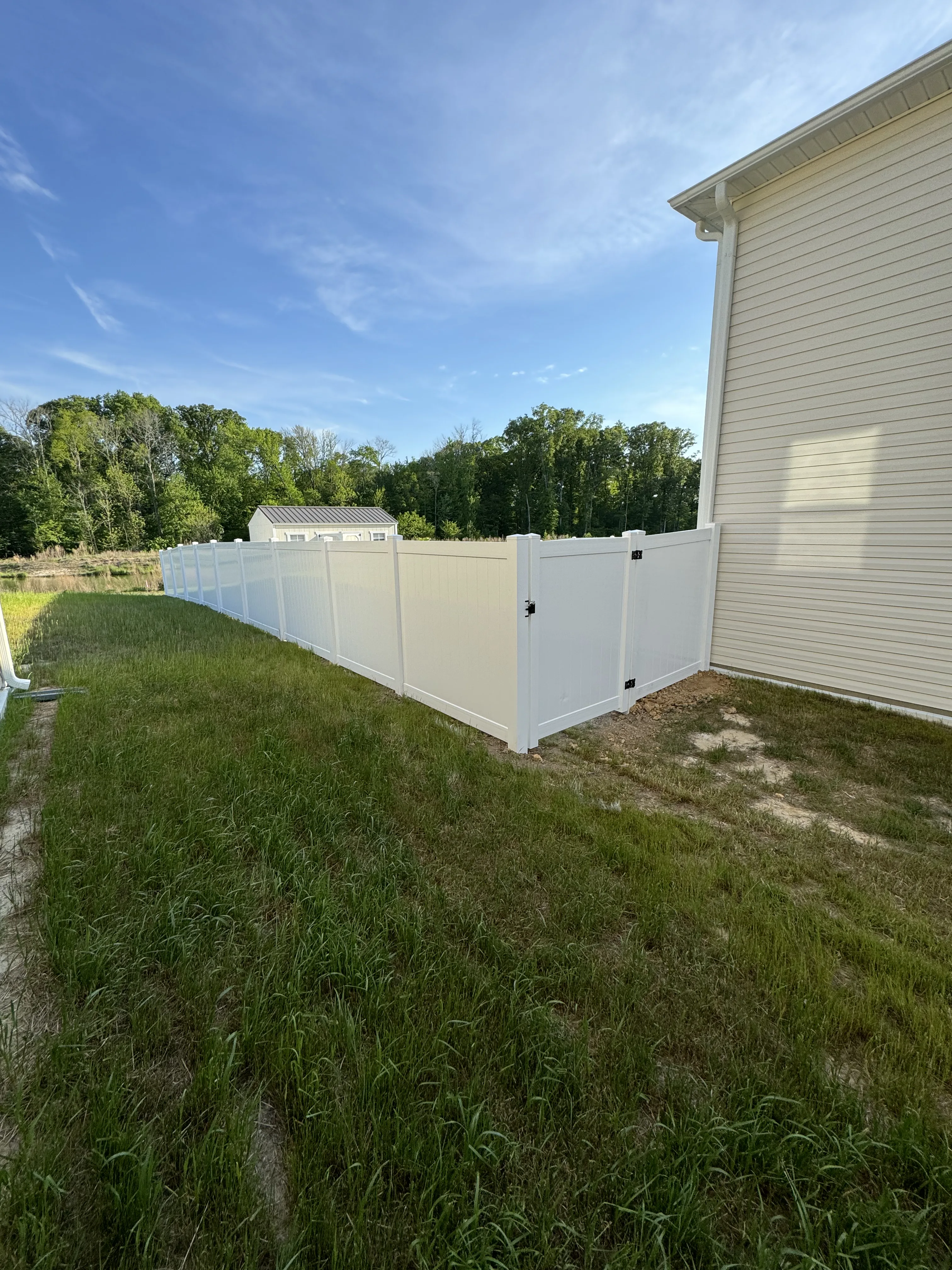 Vinyl fence installation