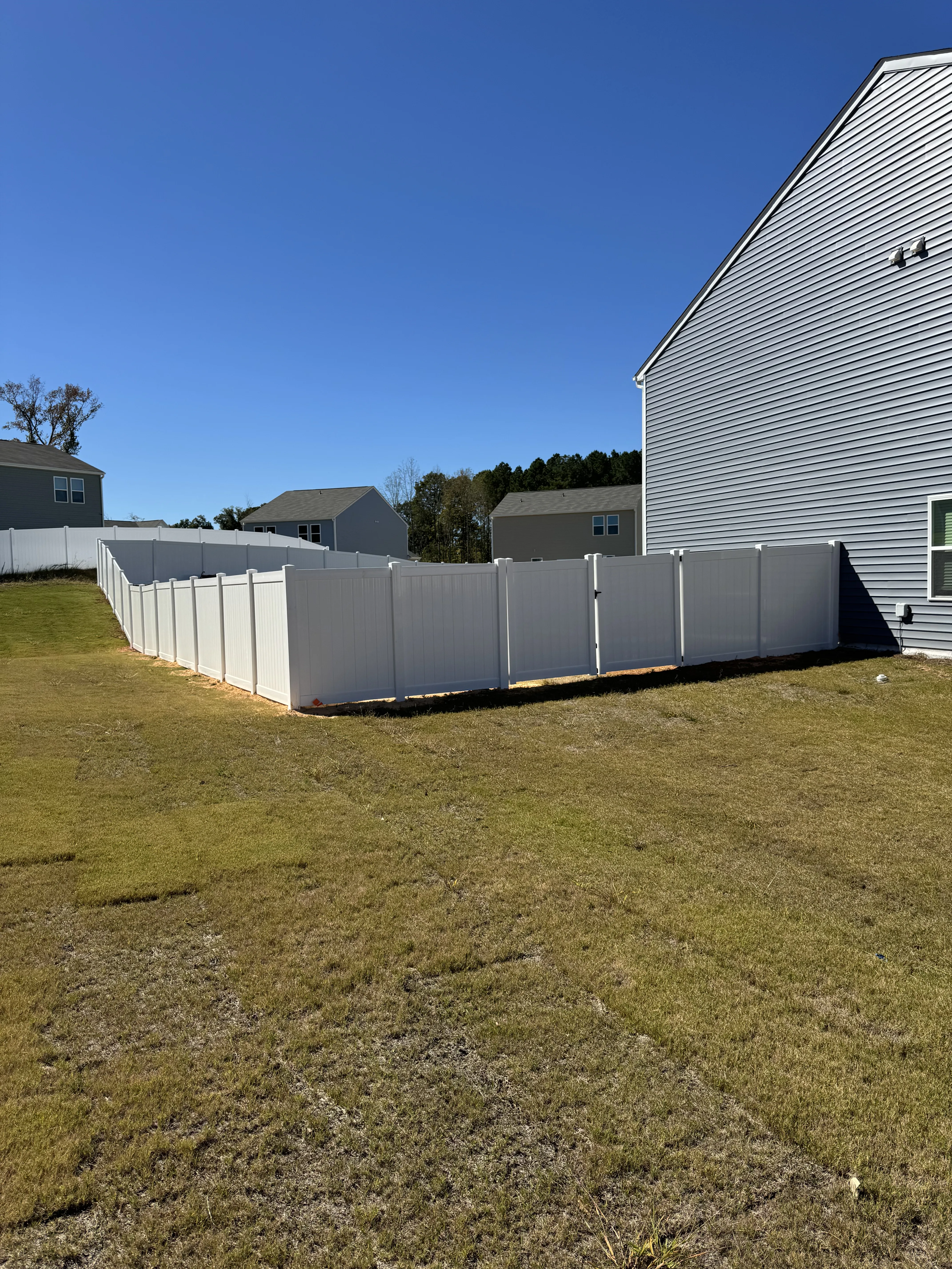 Vinyl fence installation