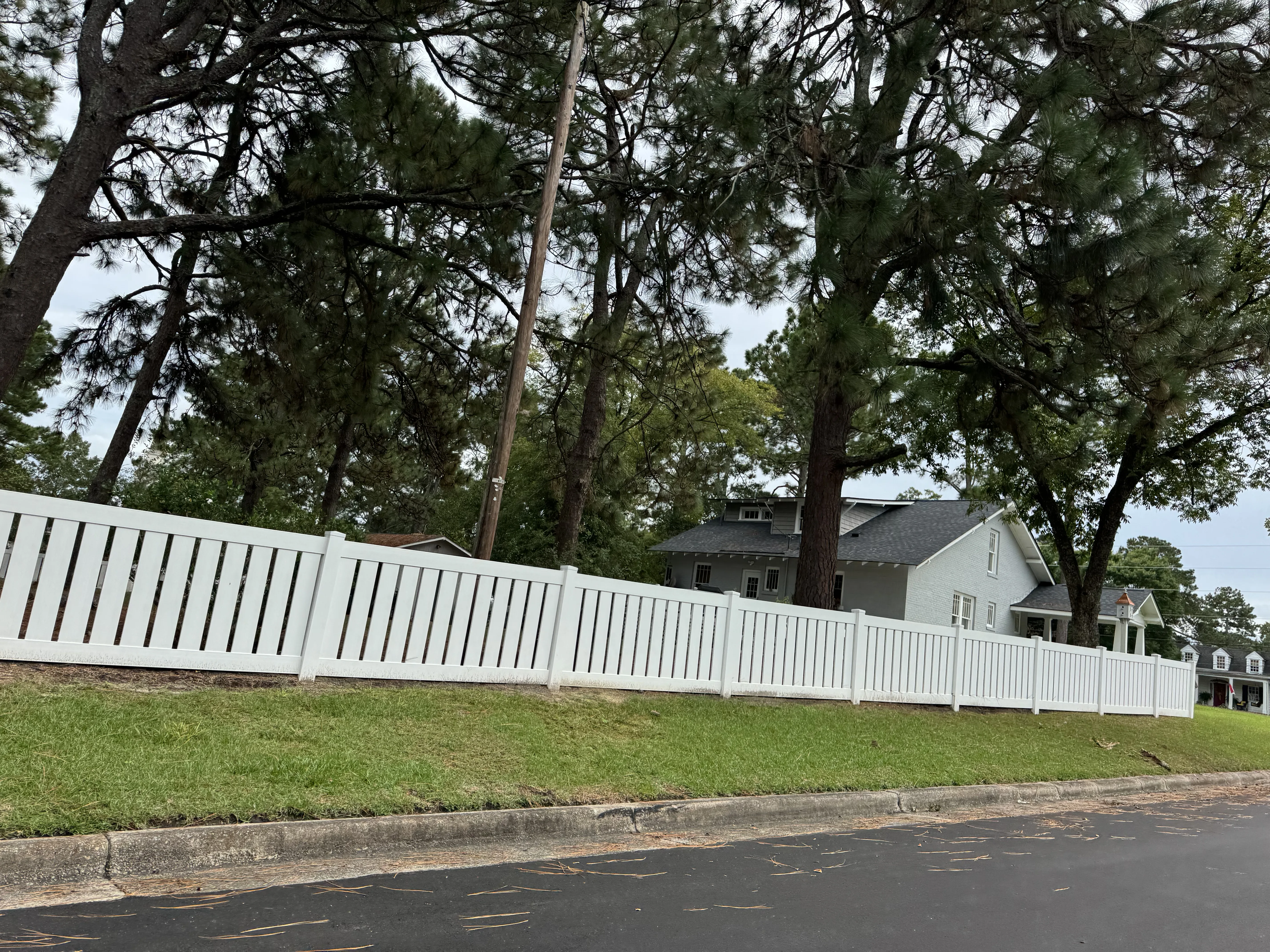 Vinyl fence installation