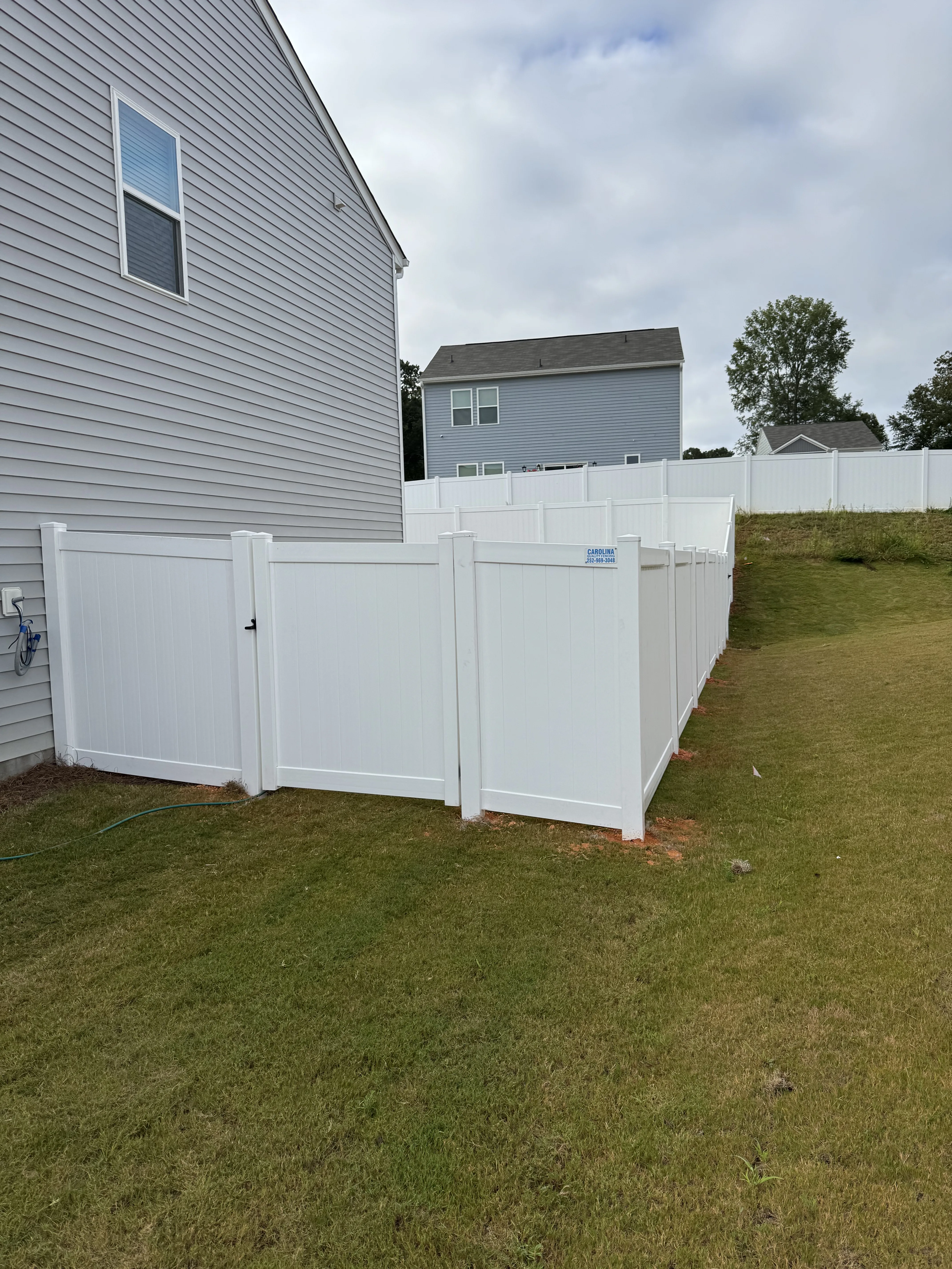 Vinyl fence installation