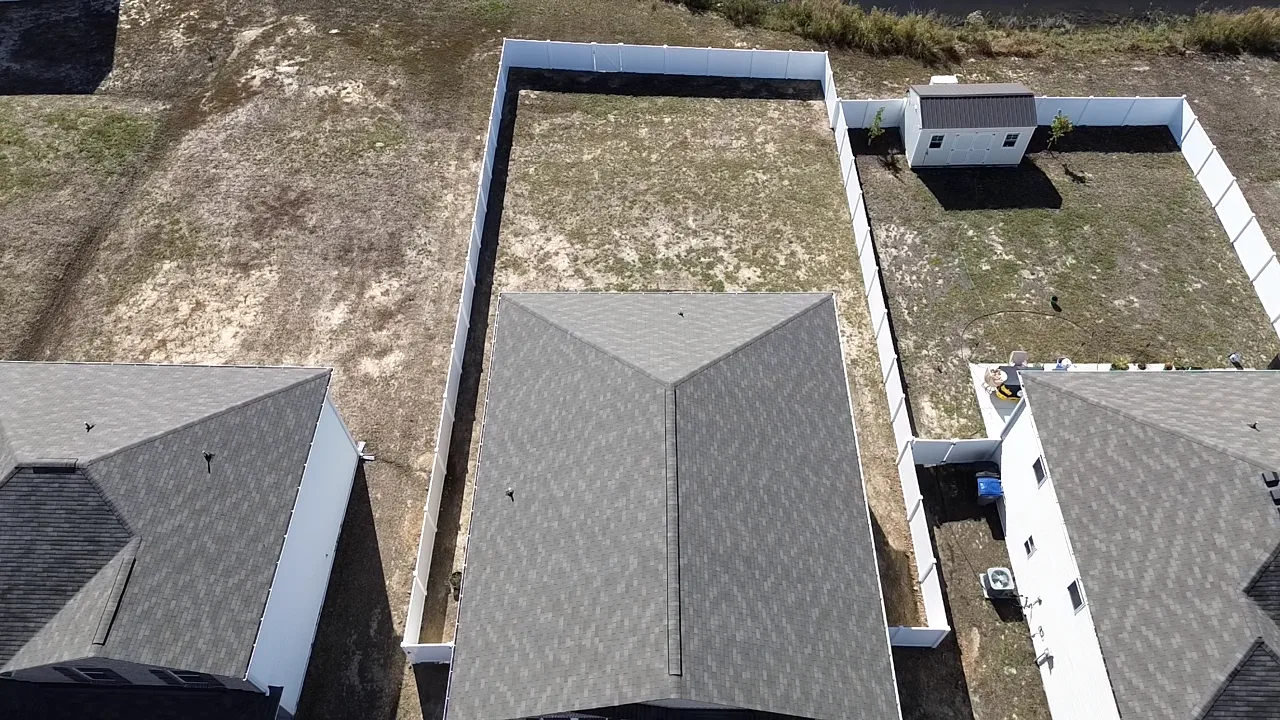 Custom fence aerial view