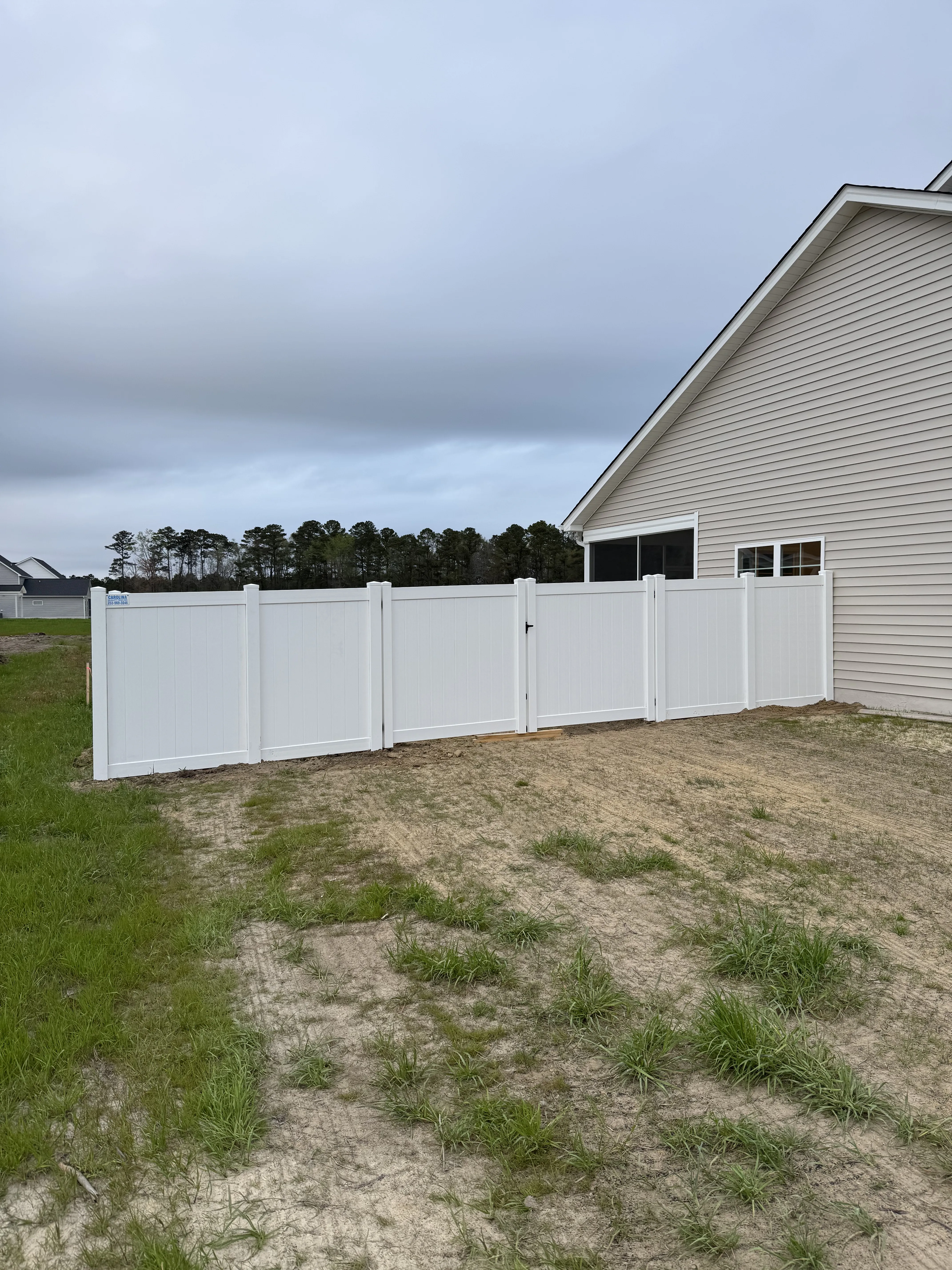 Vinyl fence installation