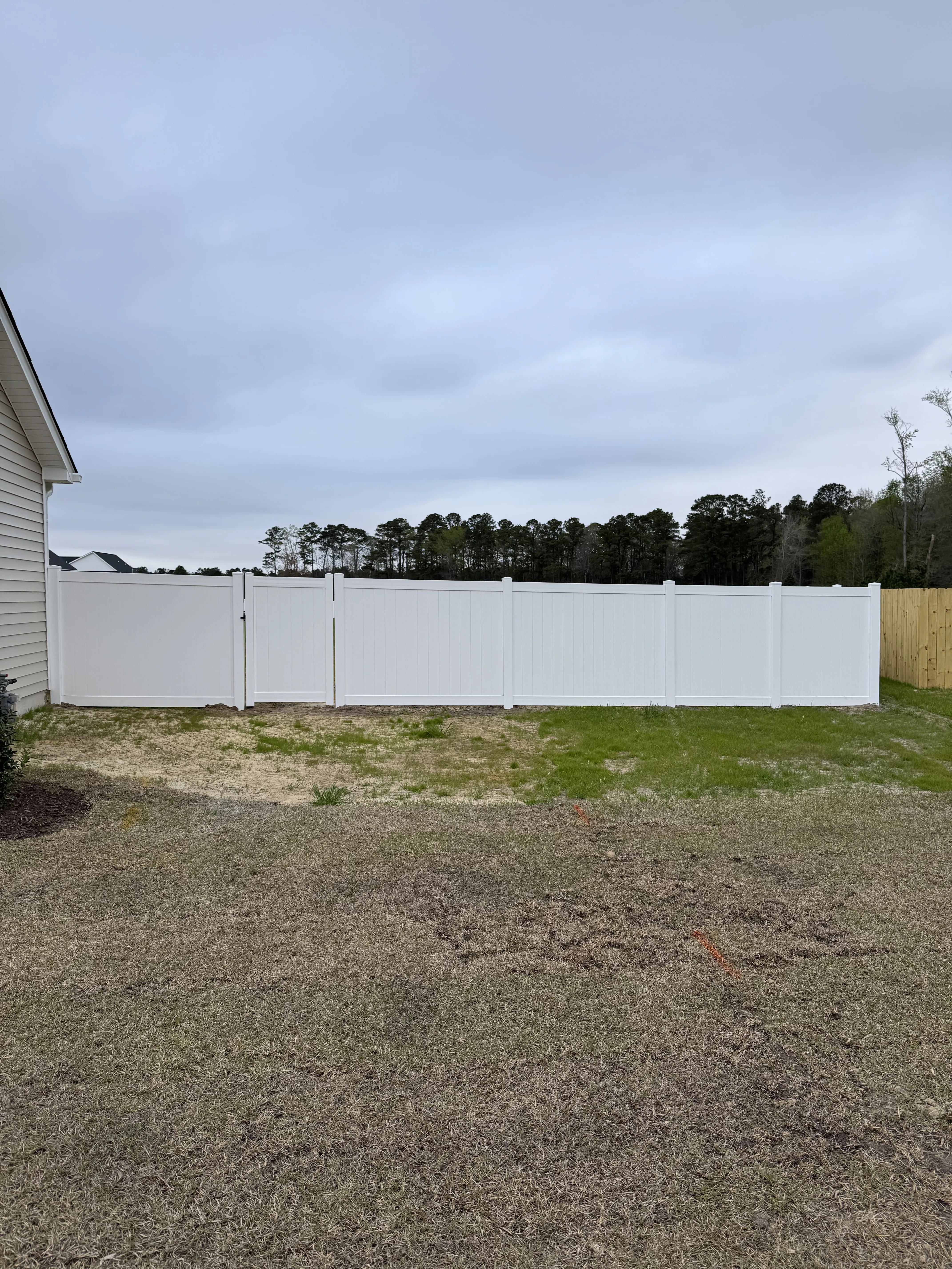 Vinyl fence installation