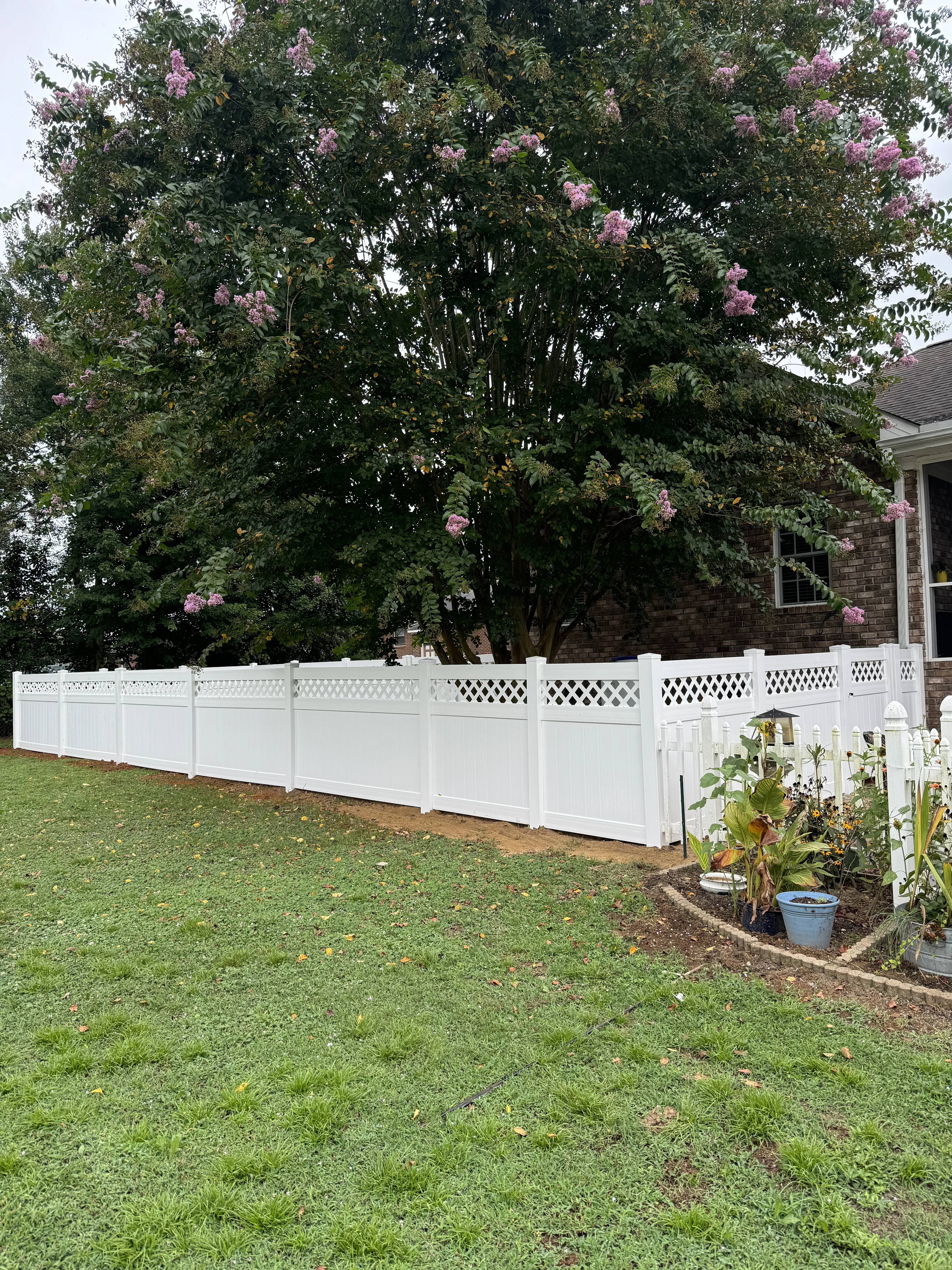 Vinyl fence installation