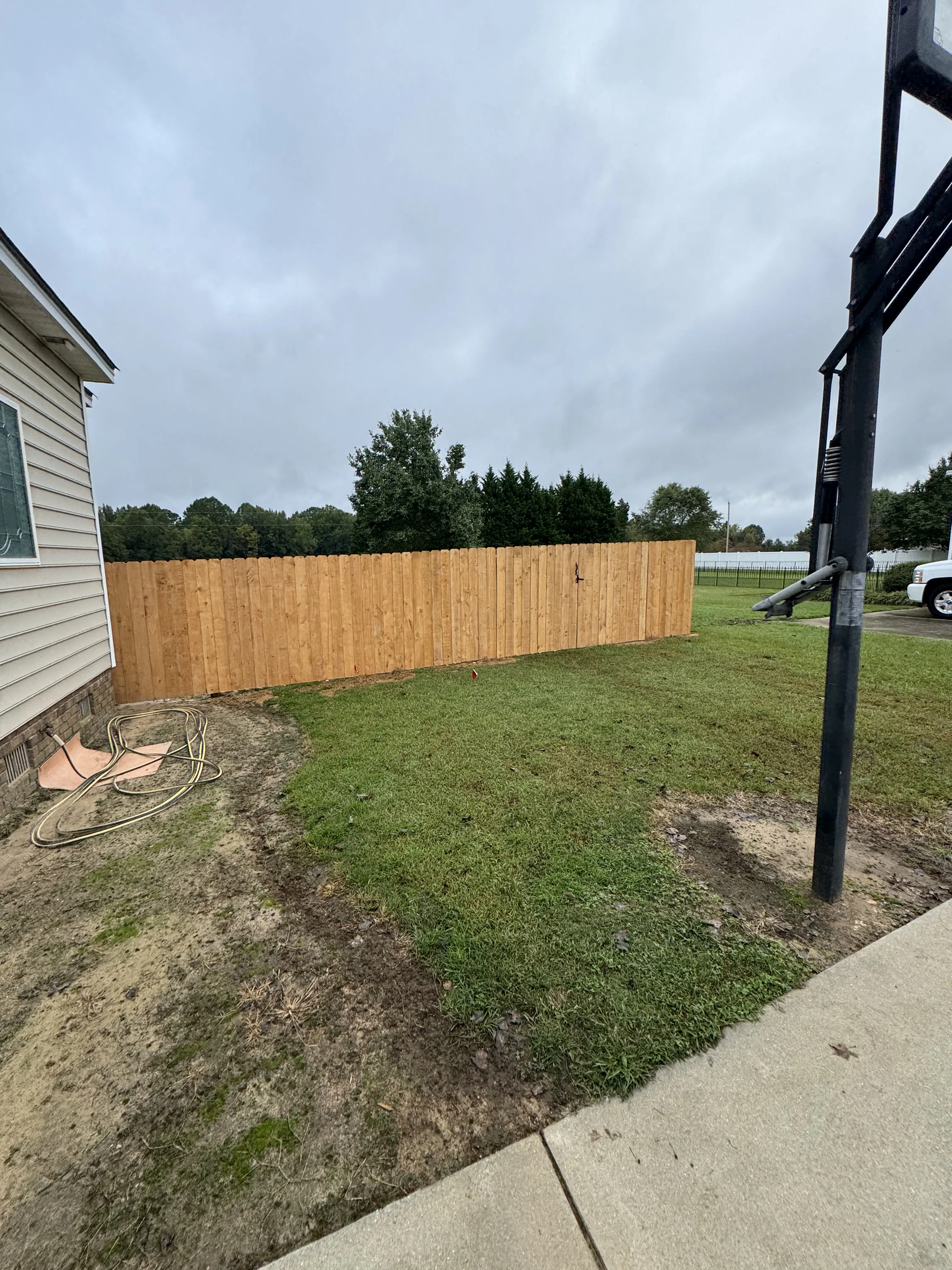 Wood fencing