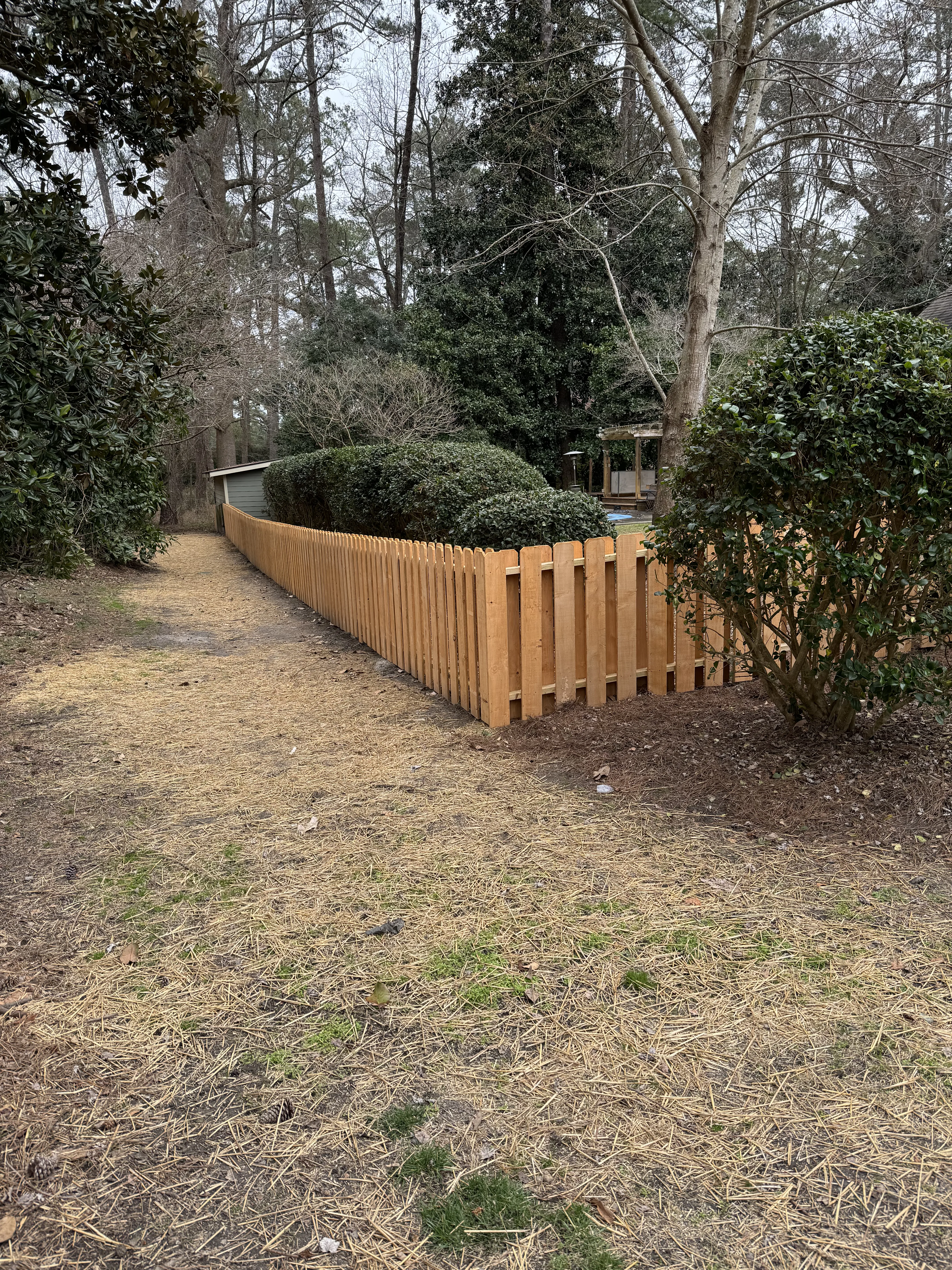Wood fencing