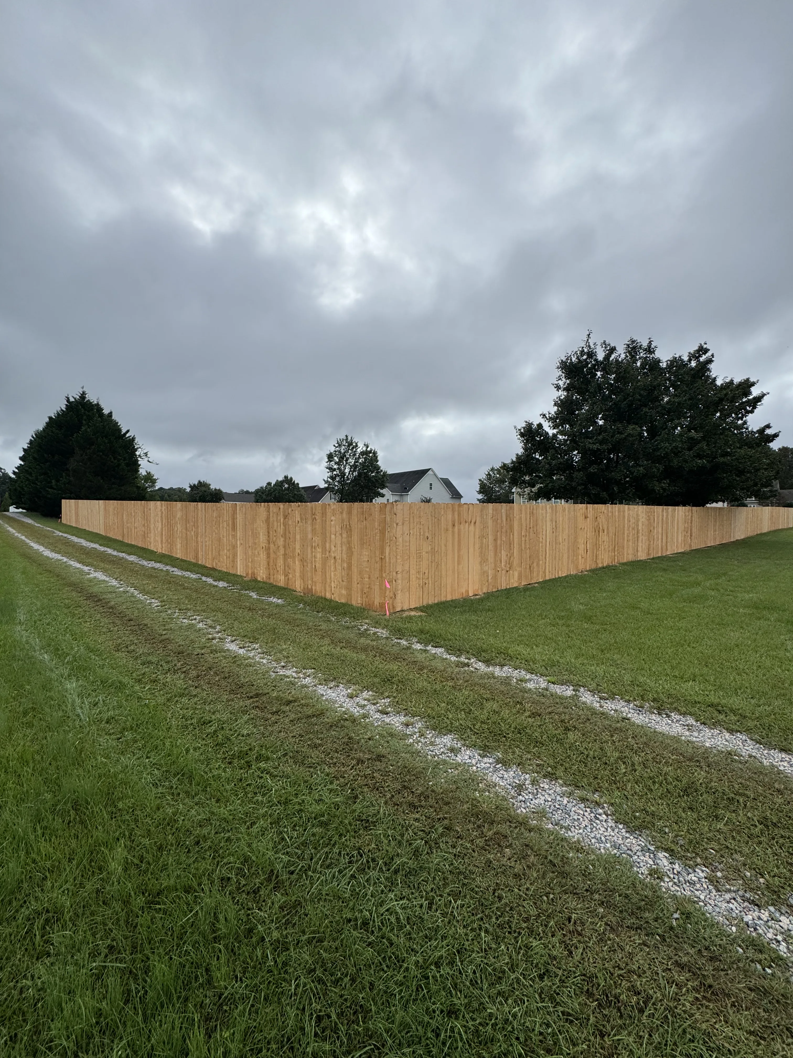 Wood fence installation