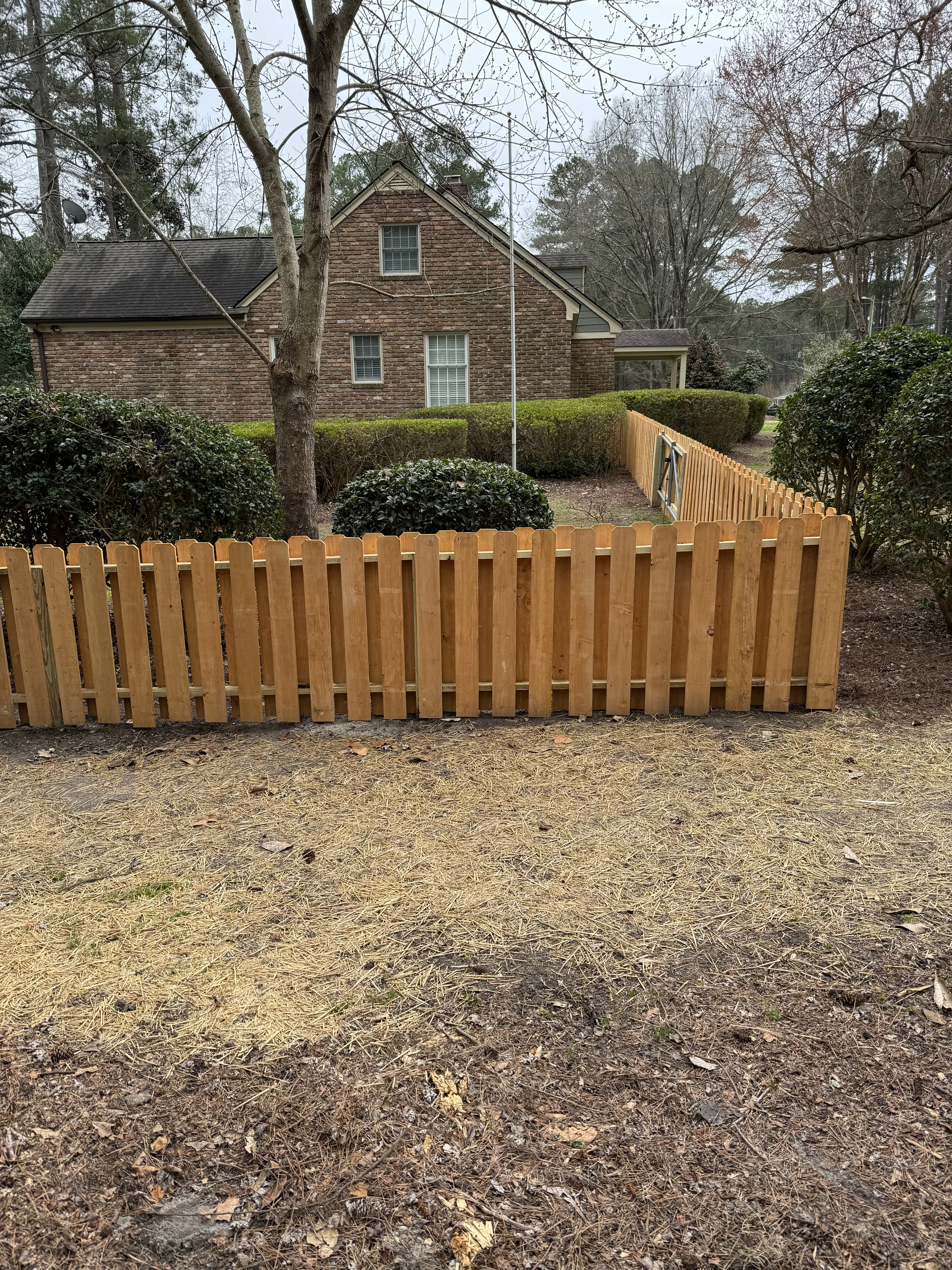 Wood fence installation