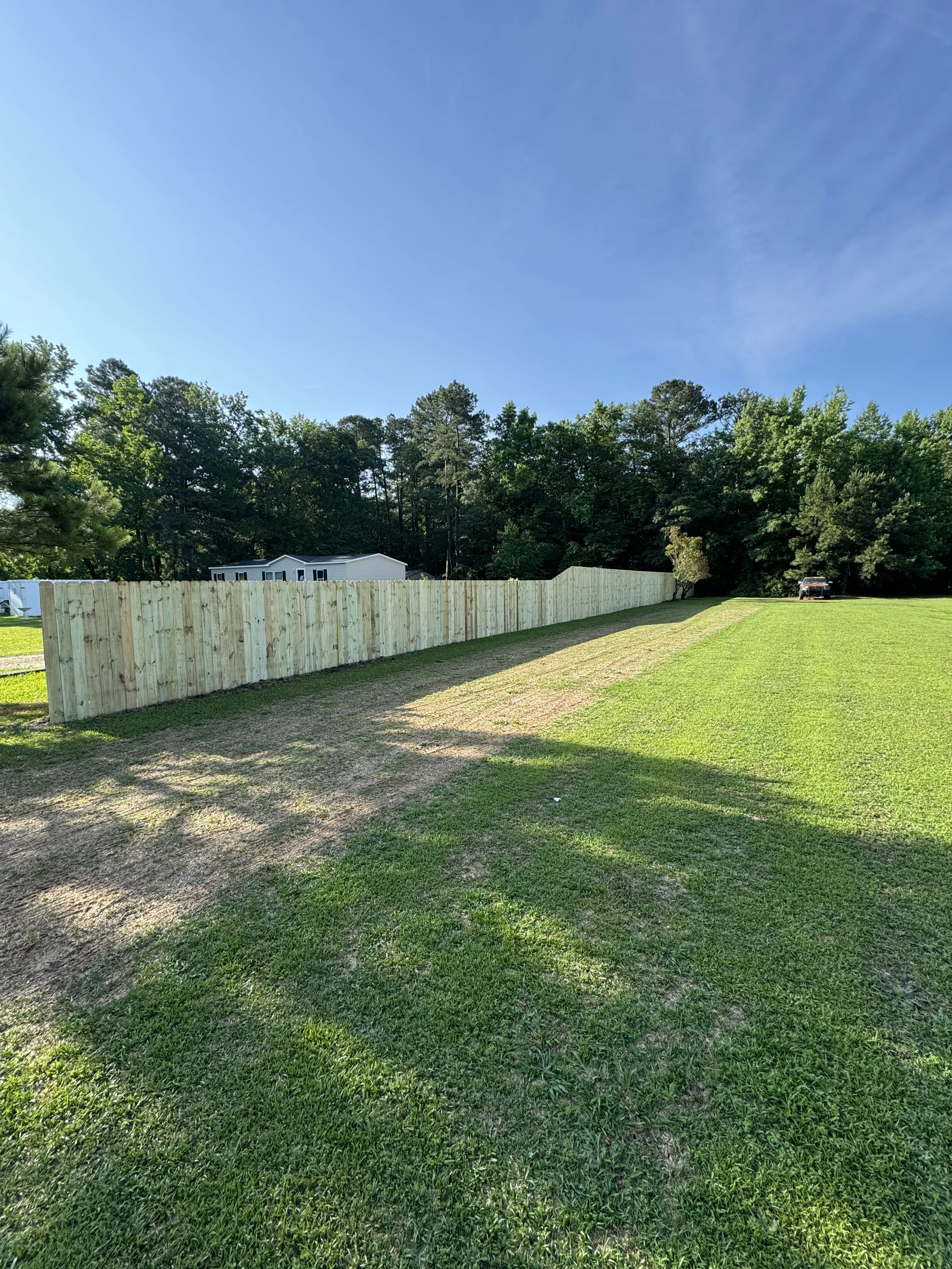 Wood fence installation