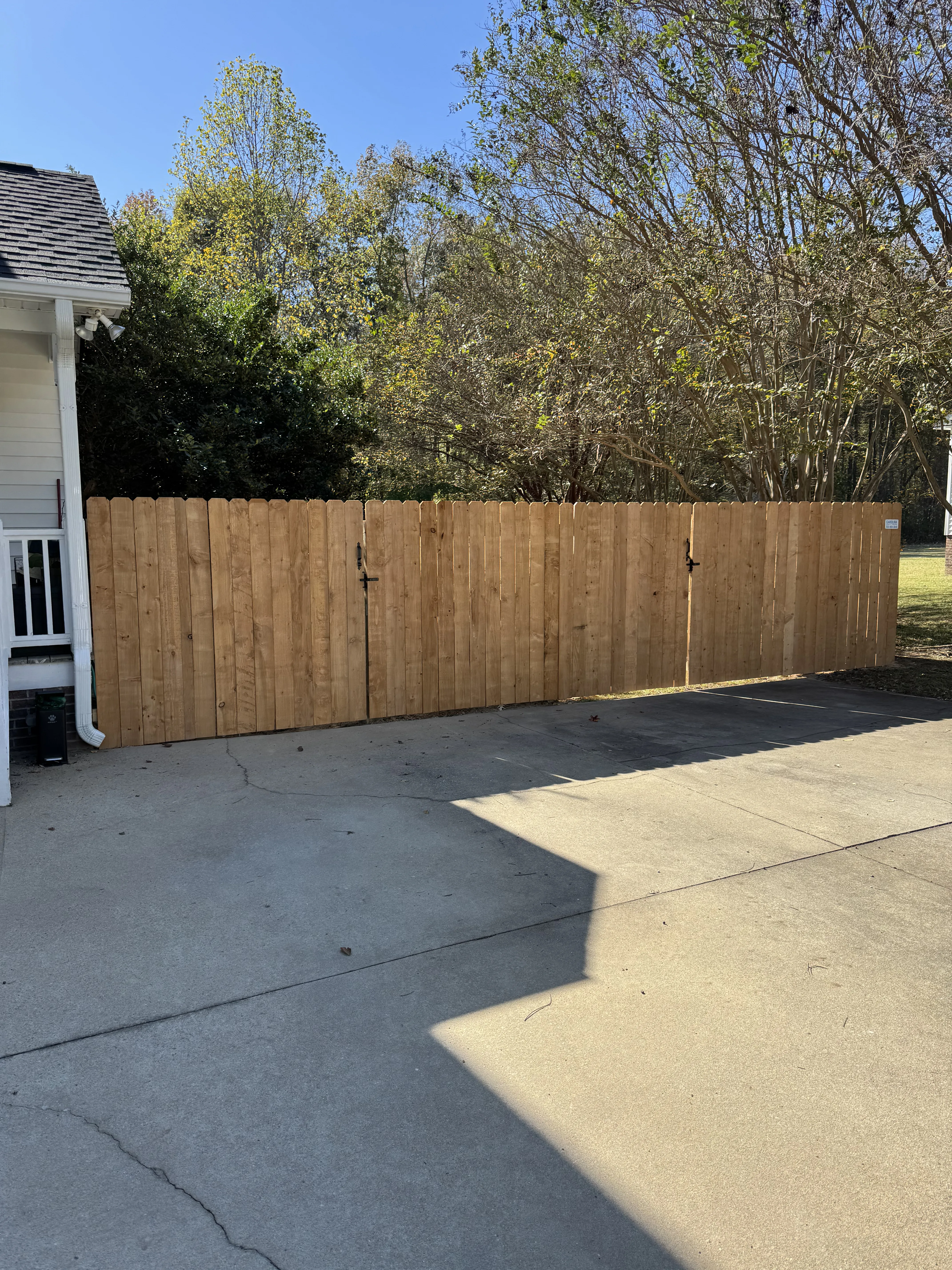 Wood fence installation