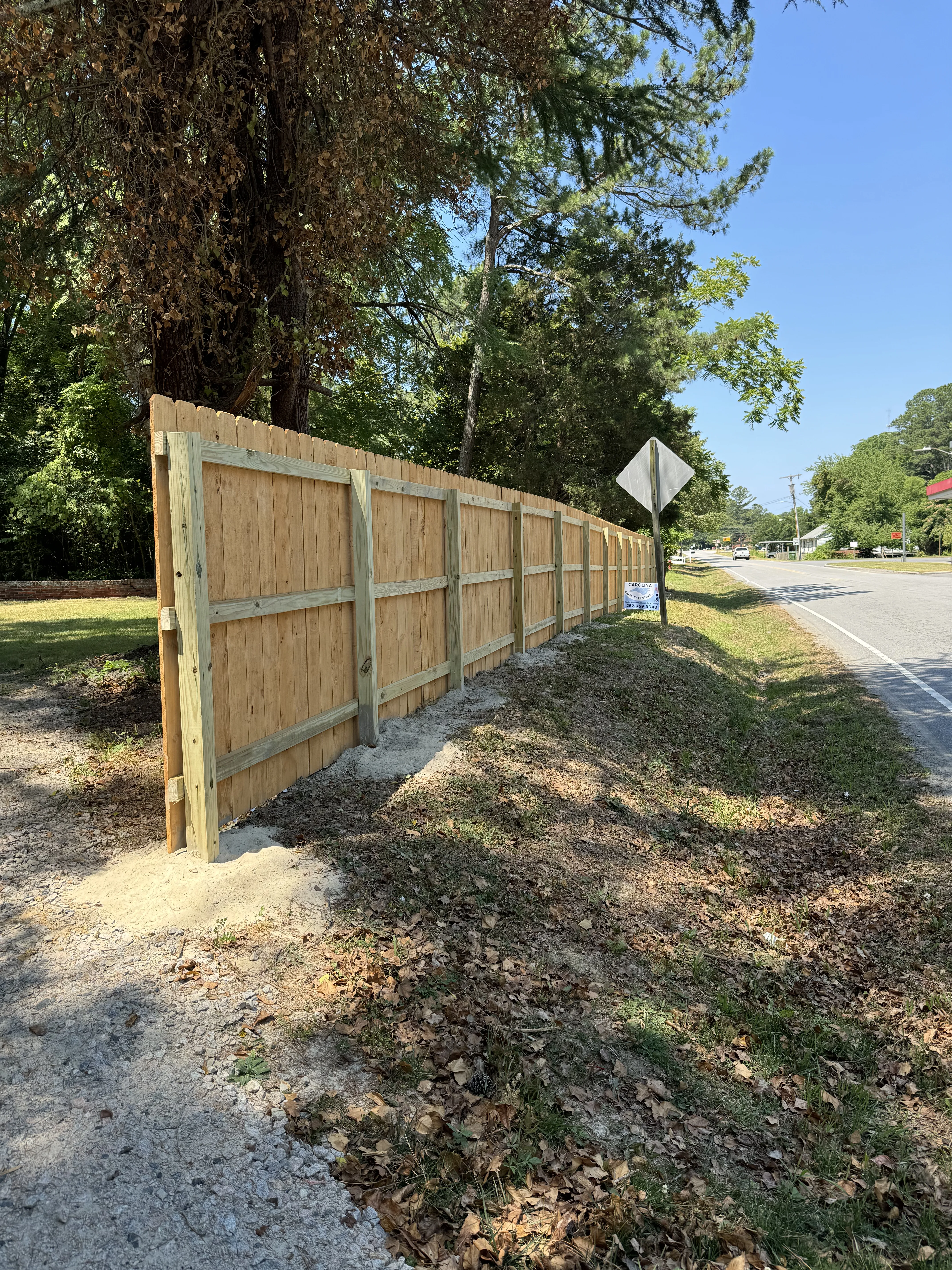 Wood fence installation