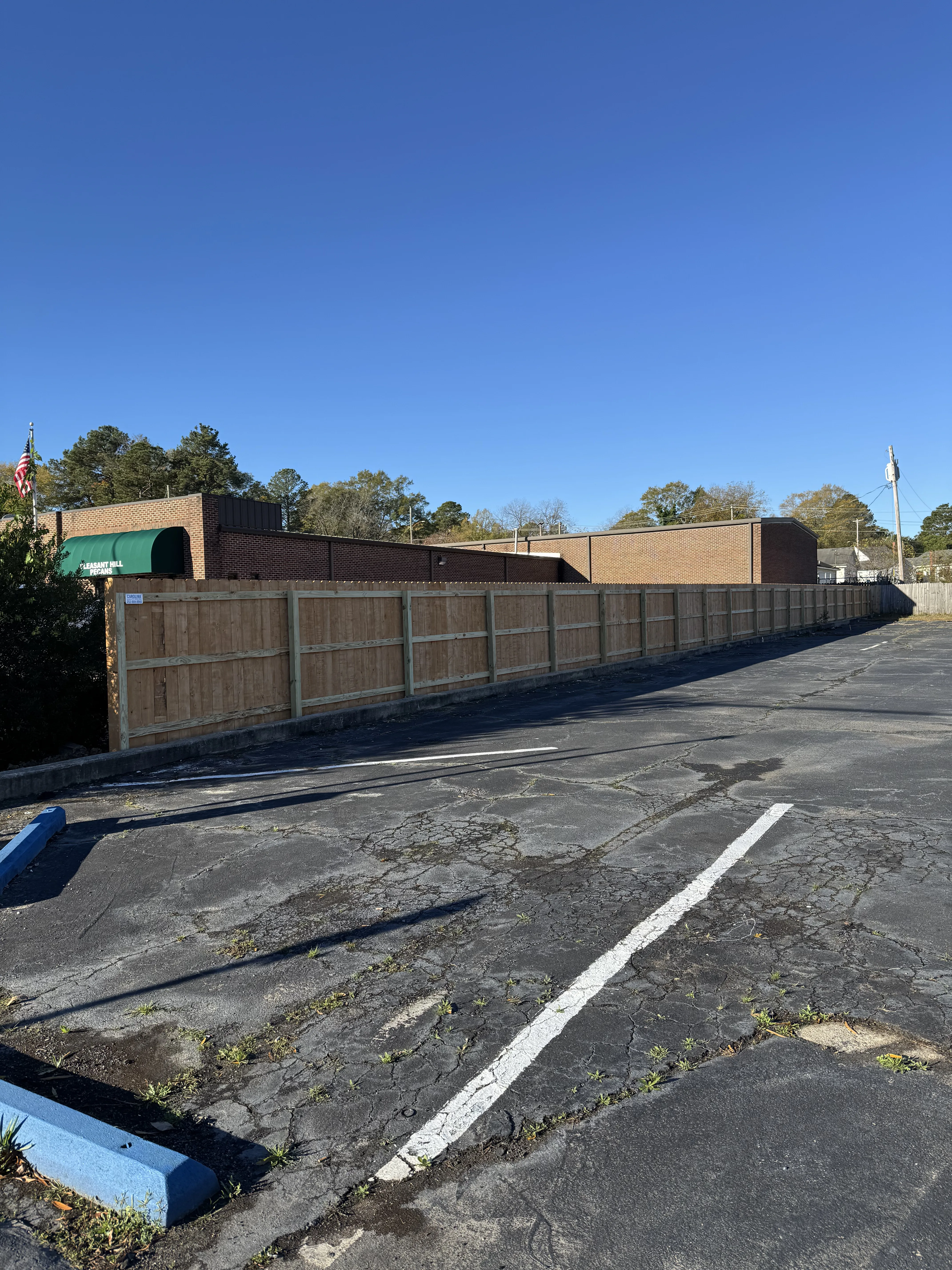 Wood fence installation