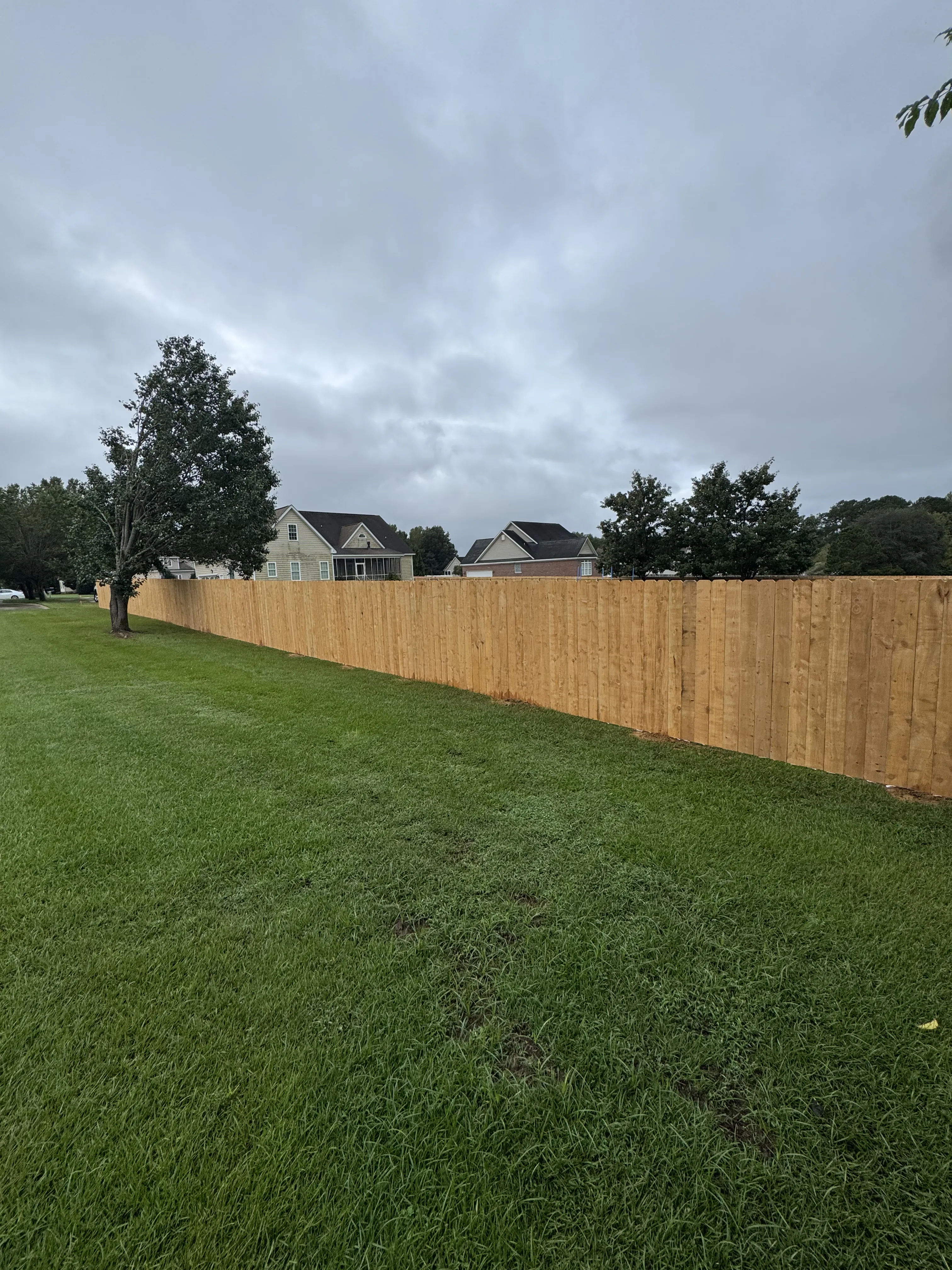 Wood fence installation