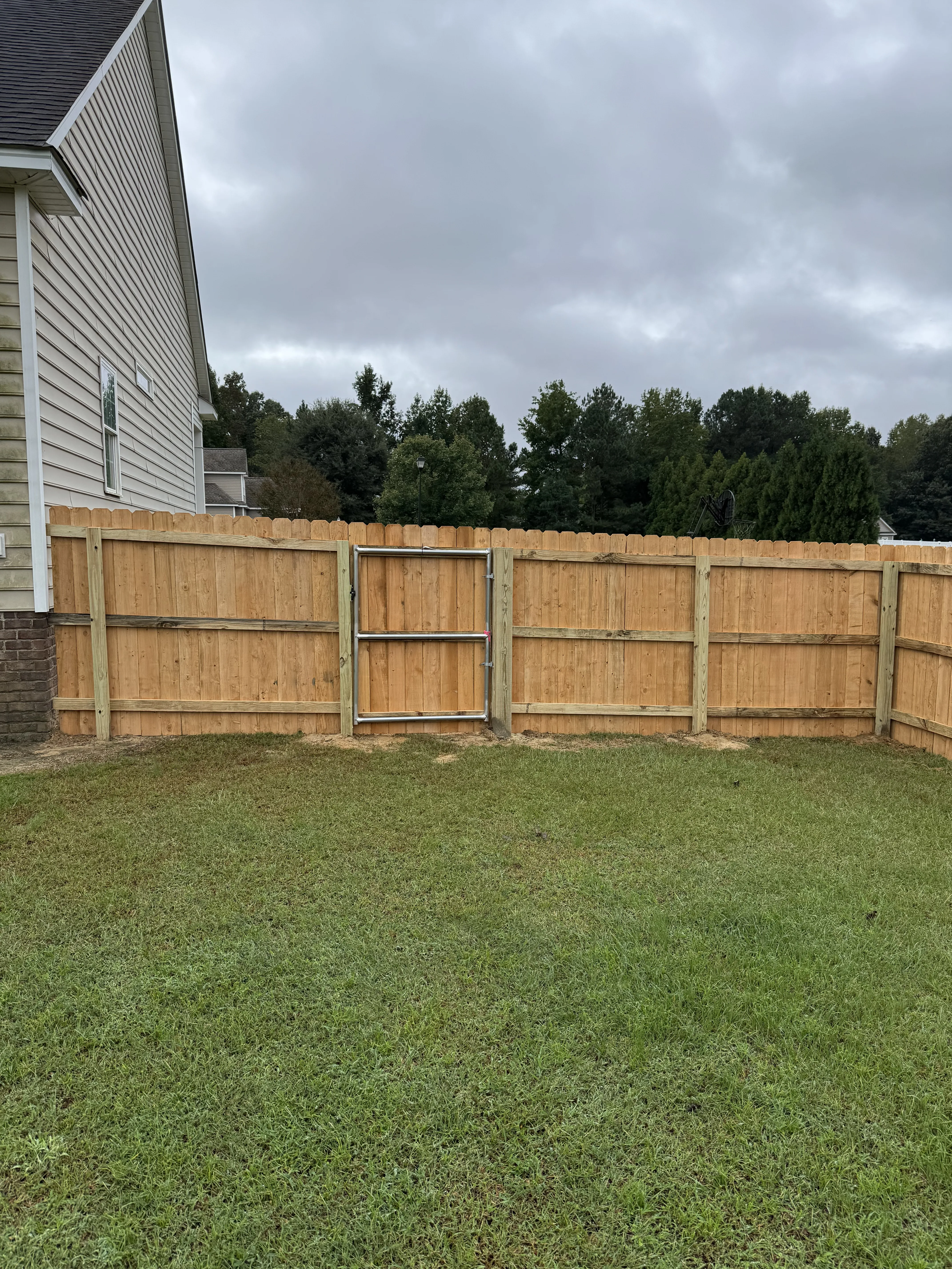 Wood fence installation