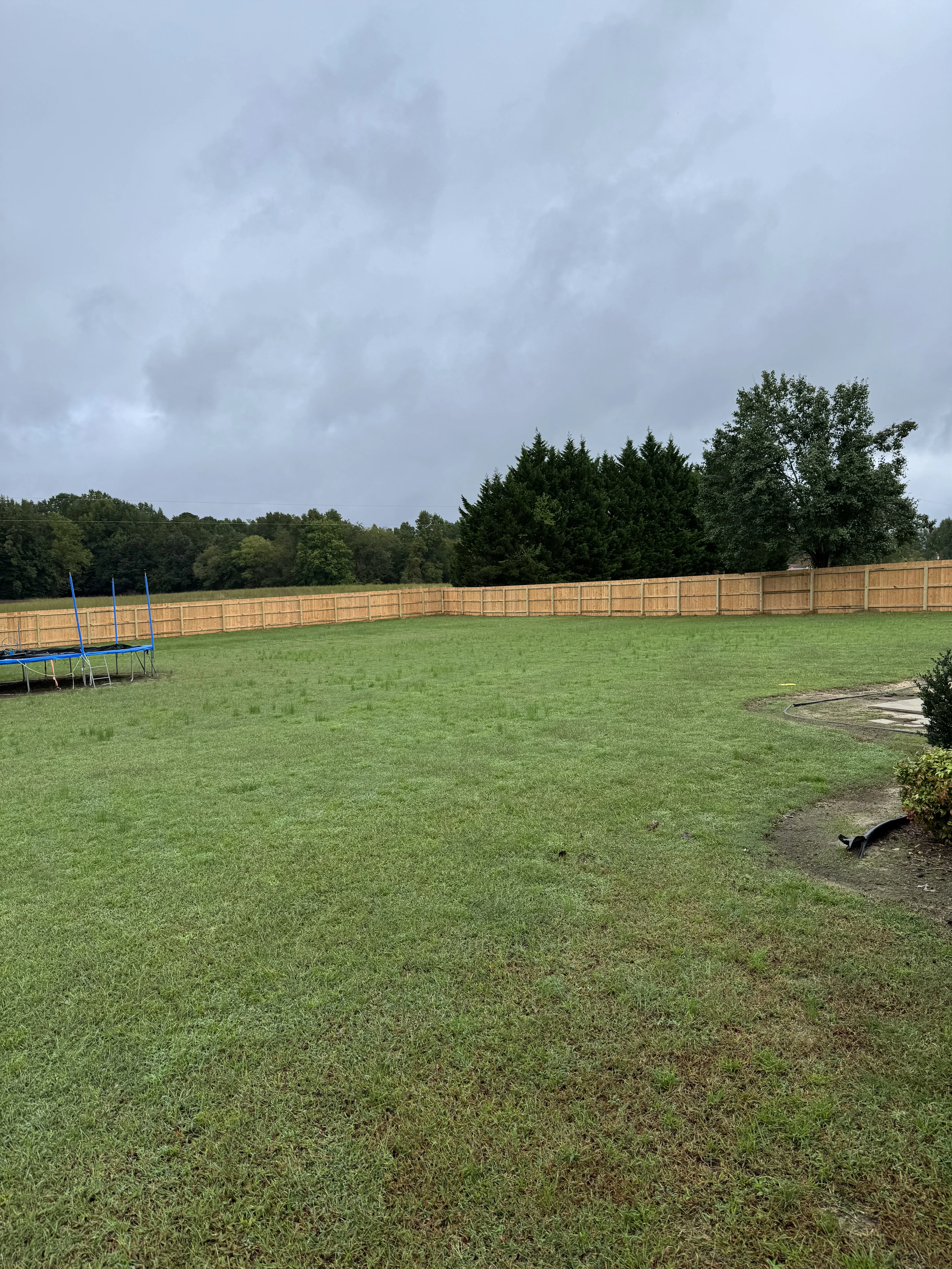 Wood fence installation