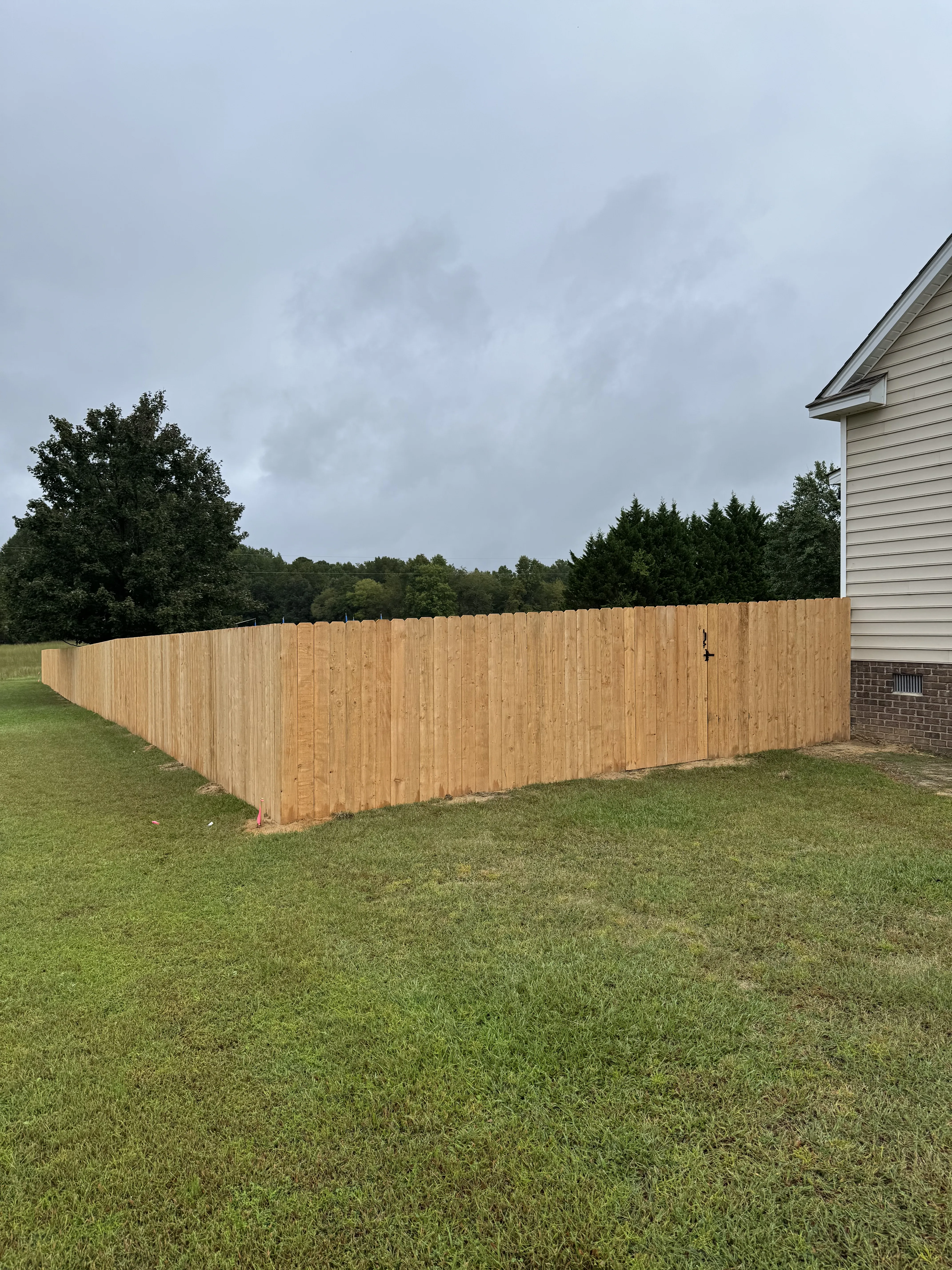 Wood fence installation