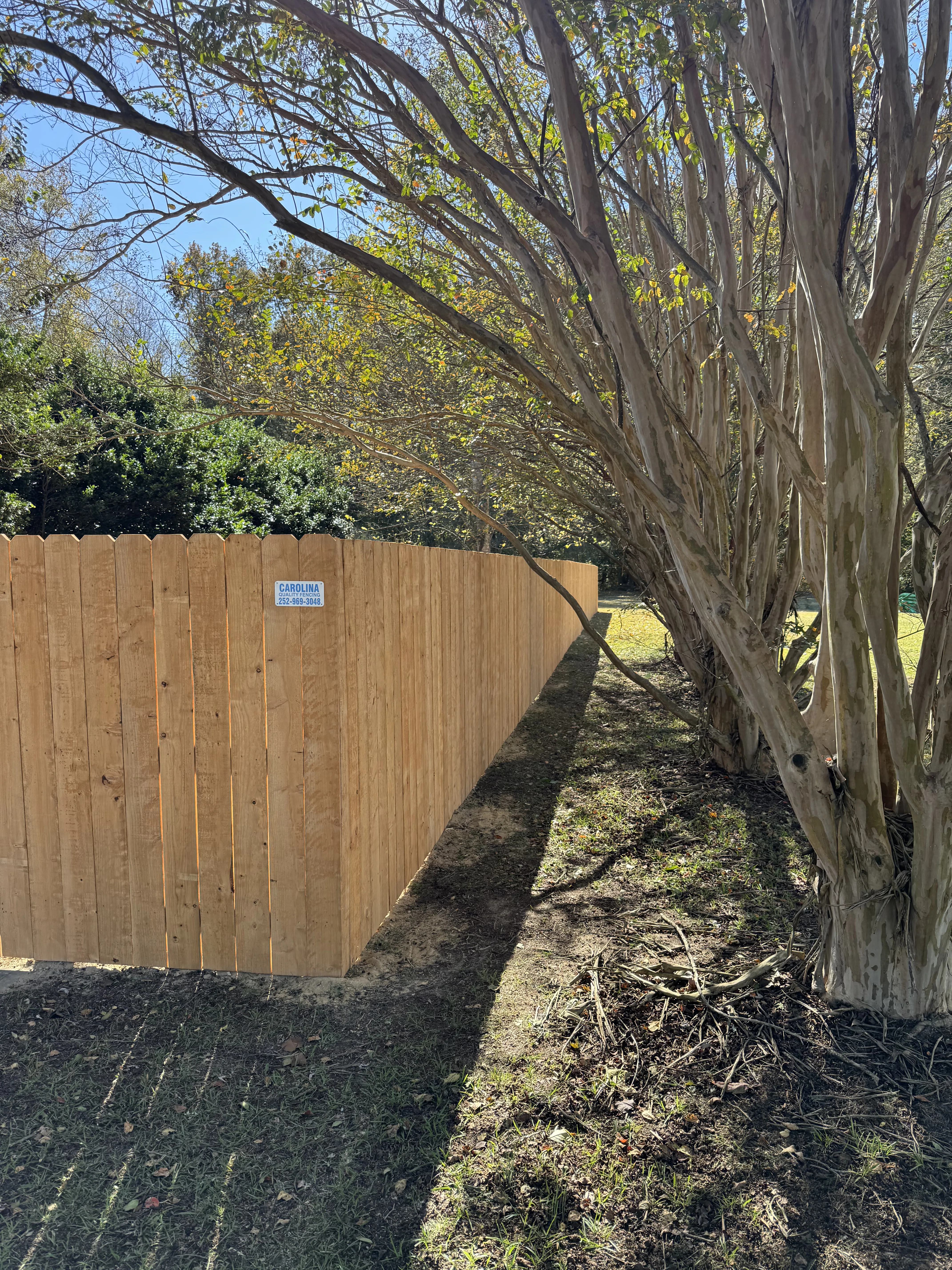 Wood fence installation