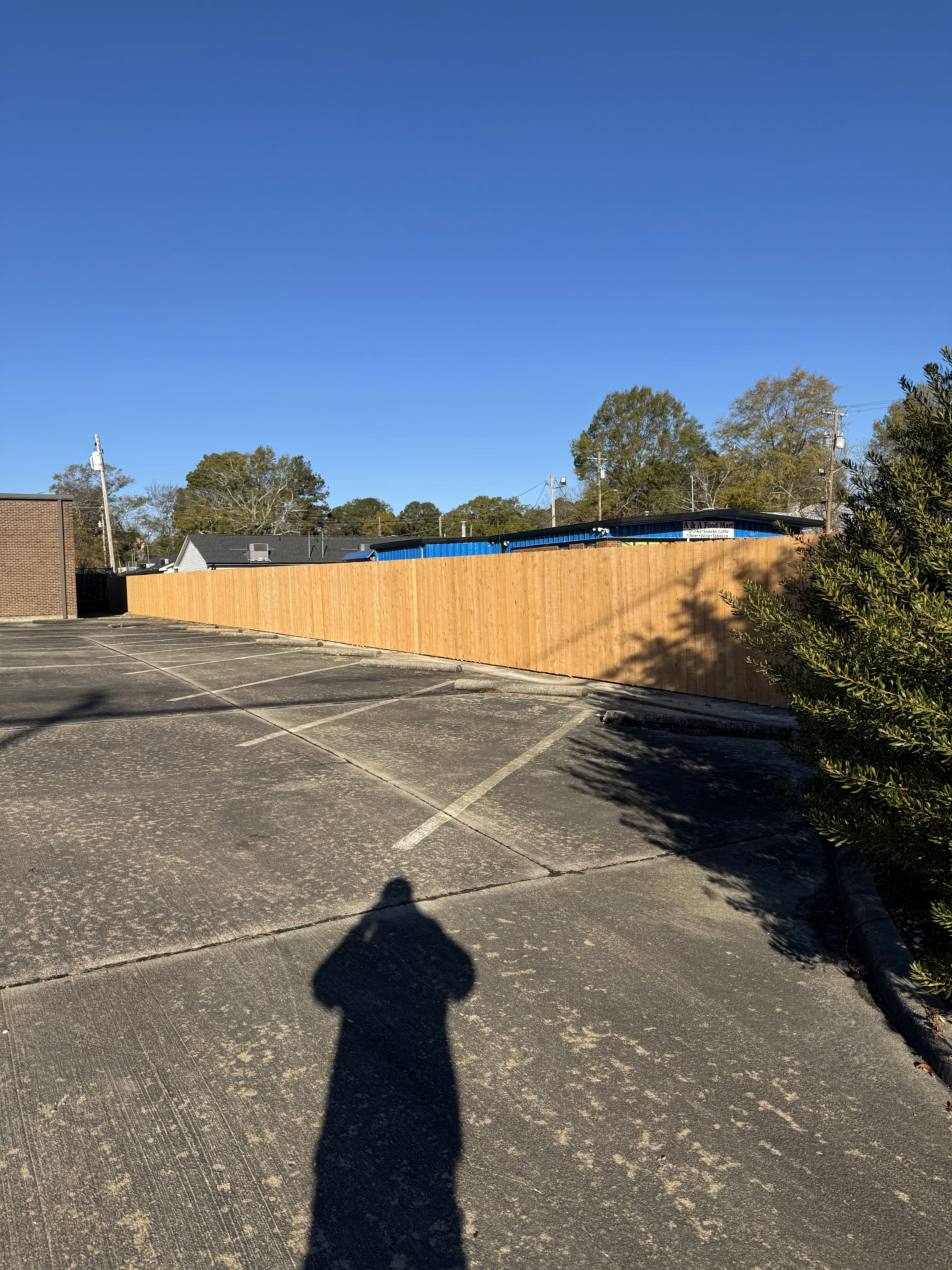 Wood fence installation